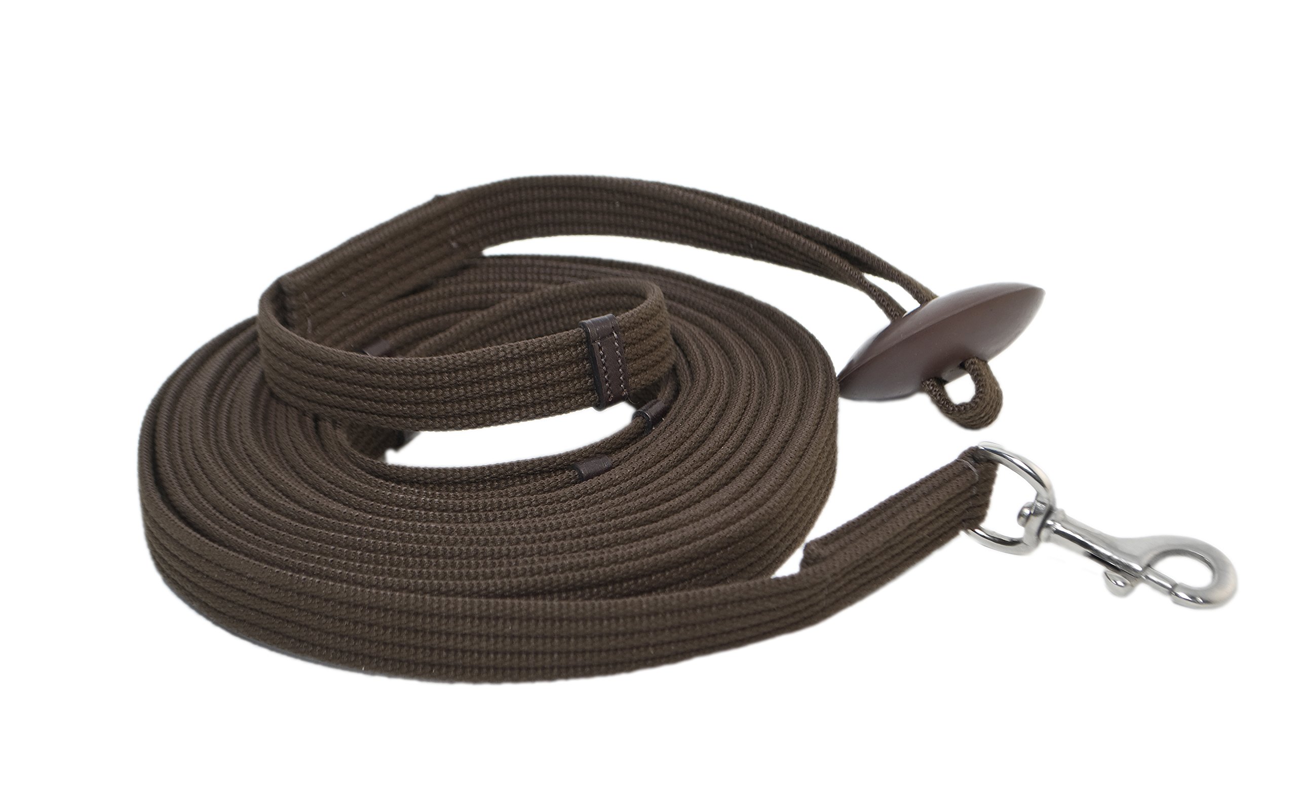 Horse Fare Products Brown Cotton Lunge Line with Rubber Stop