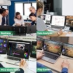 Laptop Screen Extender 14" - Triple Portable Monitor 1080P FHD IPS Extra Second Screen HDMI/USB-C Plug-Play Compatible with Wins Mac Dex Chrome Travel Work Fits 13-17" Laptops