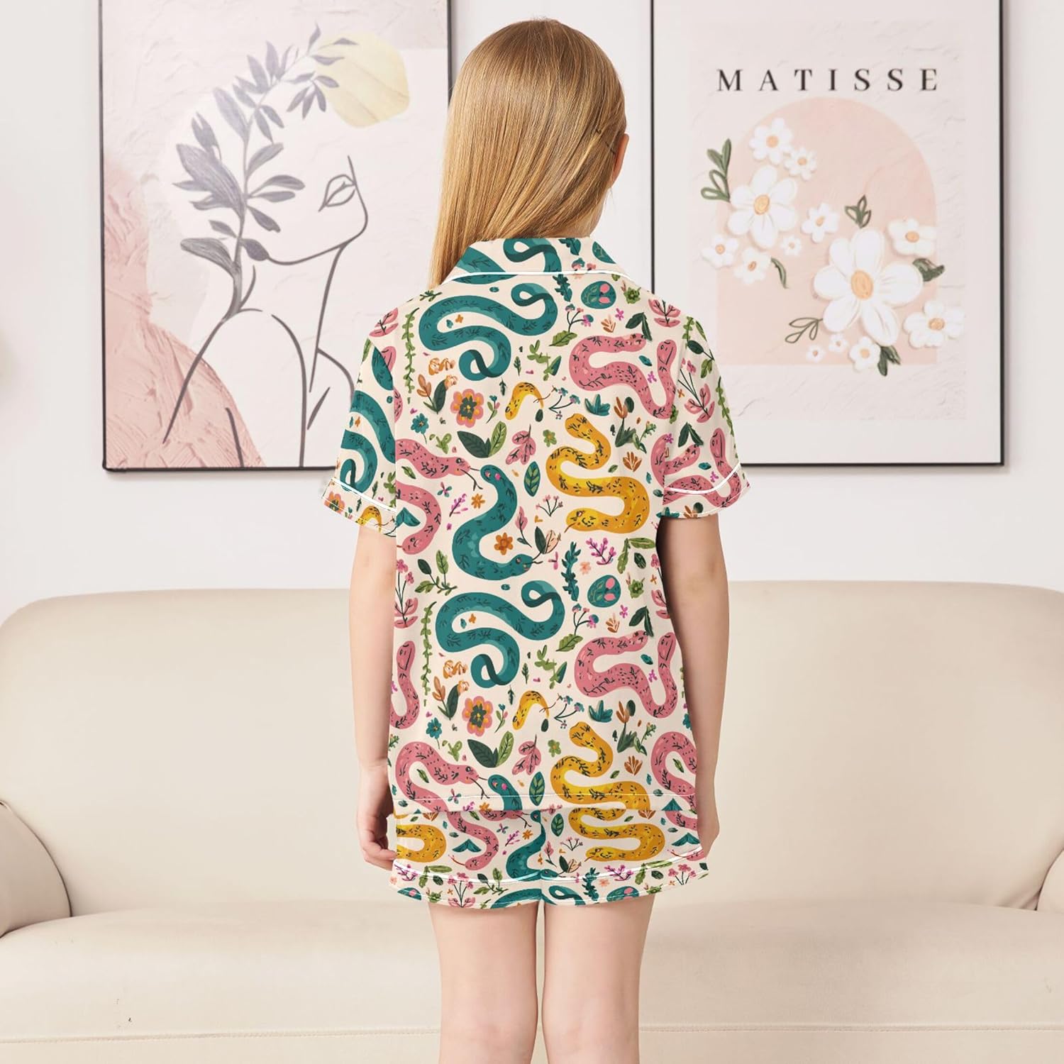 Silk Pajama Sets Short Sleeve Pajamas Soft Sleepwear 2 Piece Pjs Set