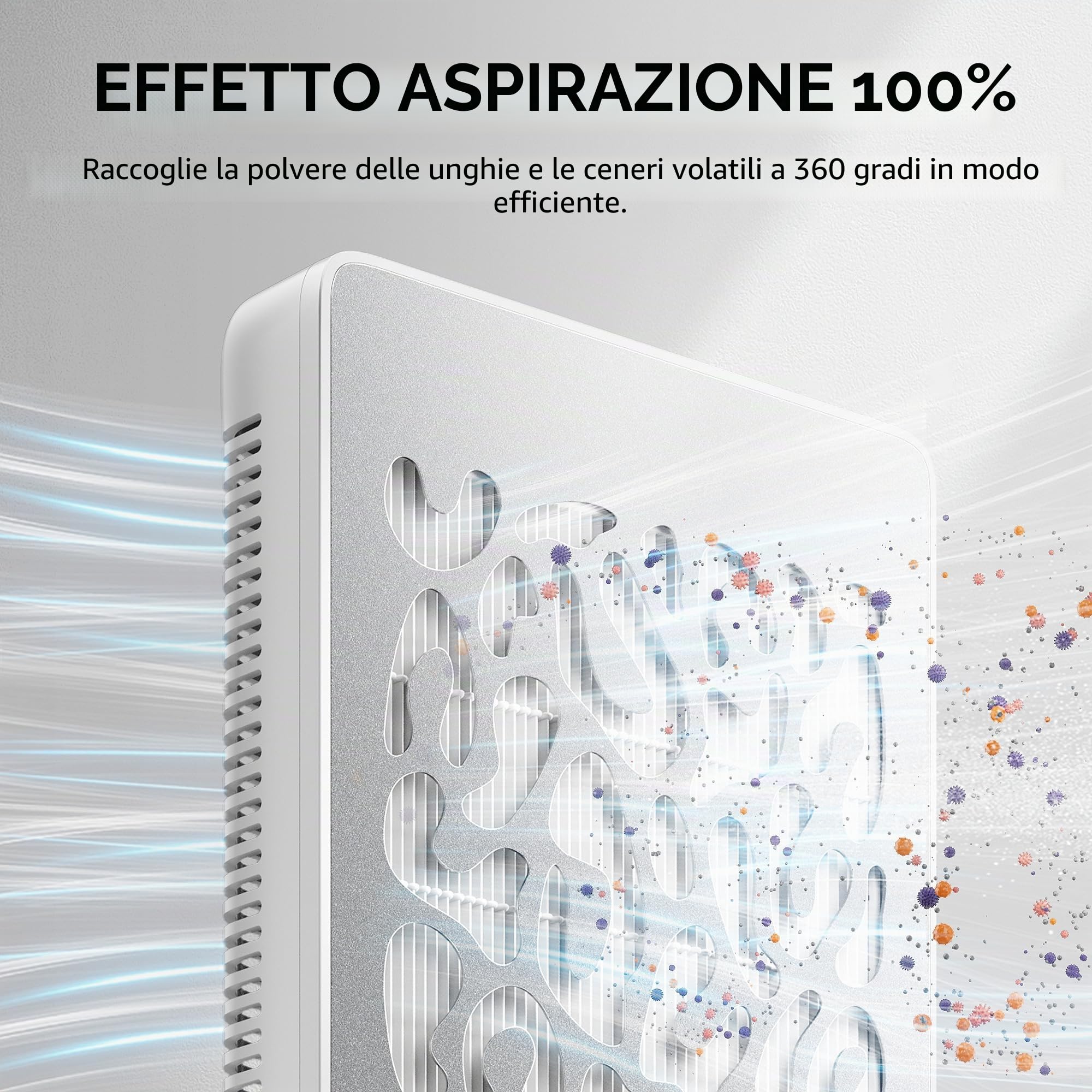 L'UGX Raccoglitore professionale di polvere per unghie con 30 filtri di carta, potente raccoglitore di polvere per unghie a velocità multiple per salone per unghie, estrattore di polvere per unghie