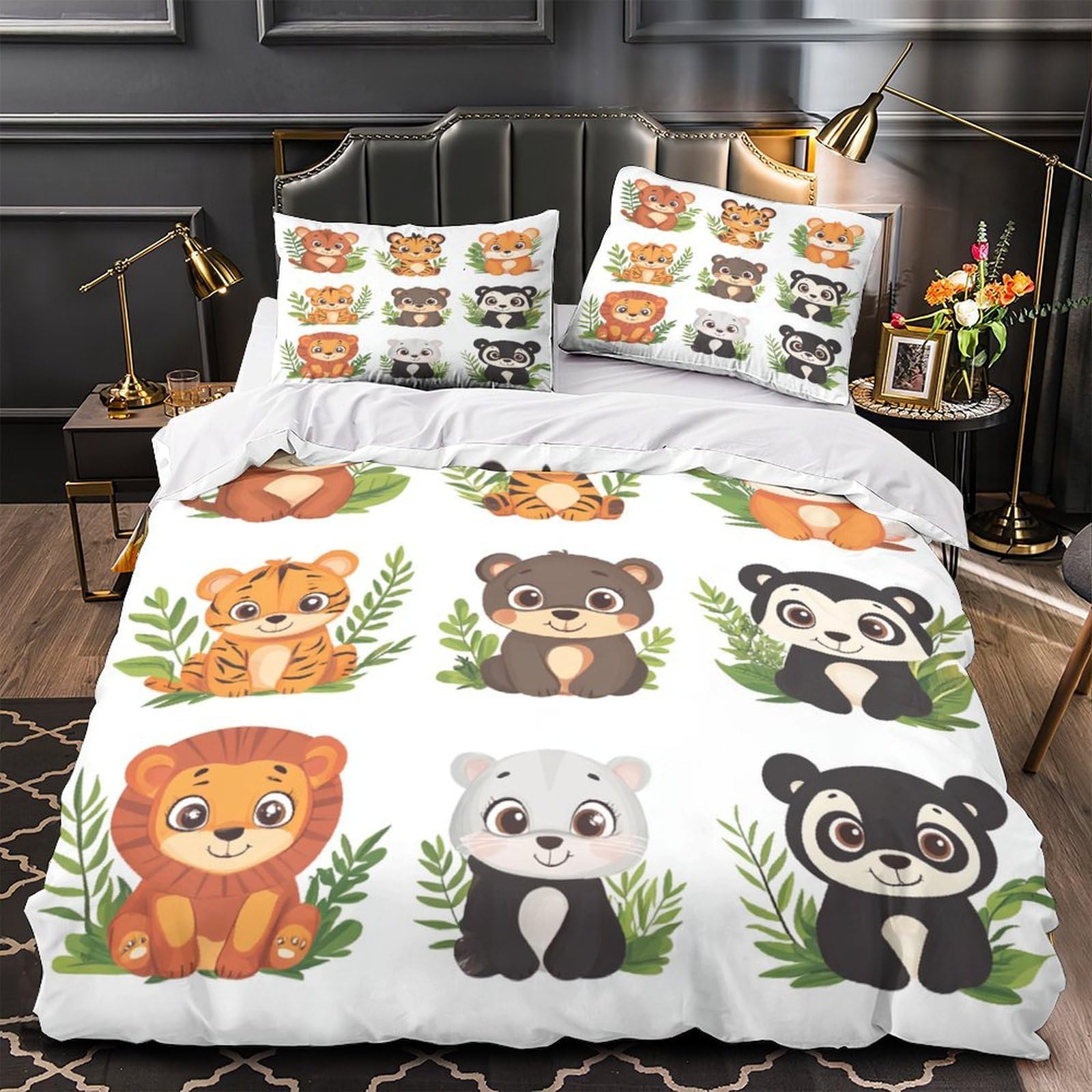 Drap de couette créatures de la jungle pour transformer la chambre des garçons et filles