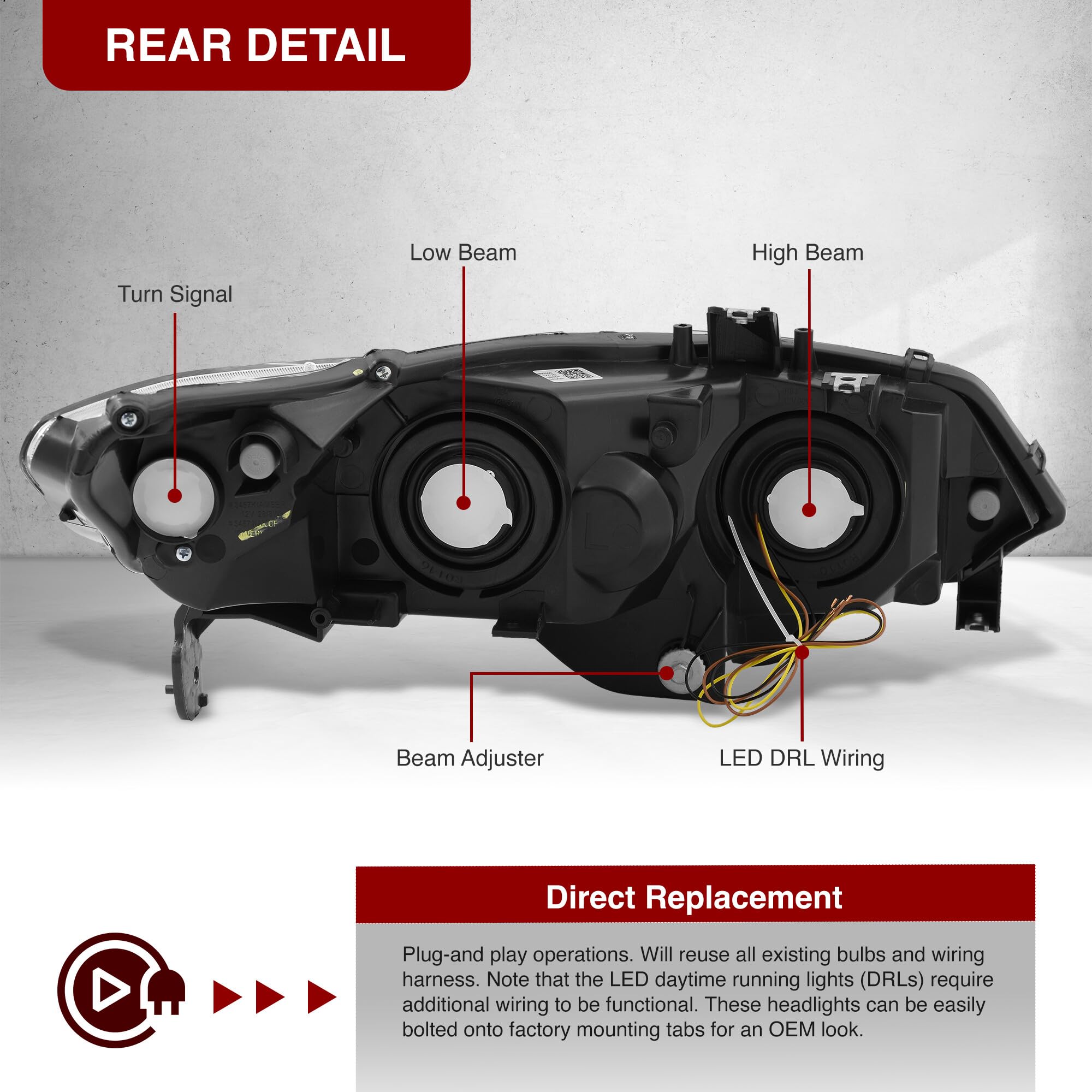 Amazon.com: AJP Distributors LED DRL Bar Sequential Headlights