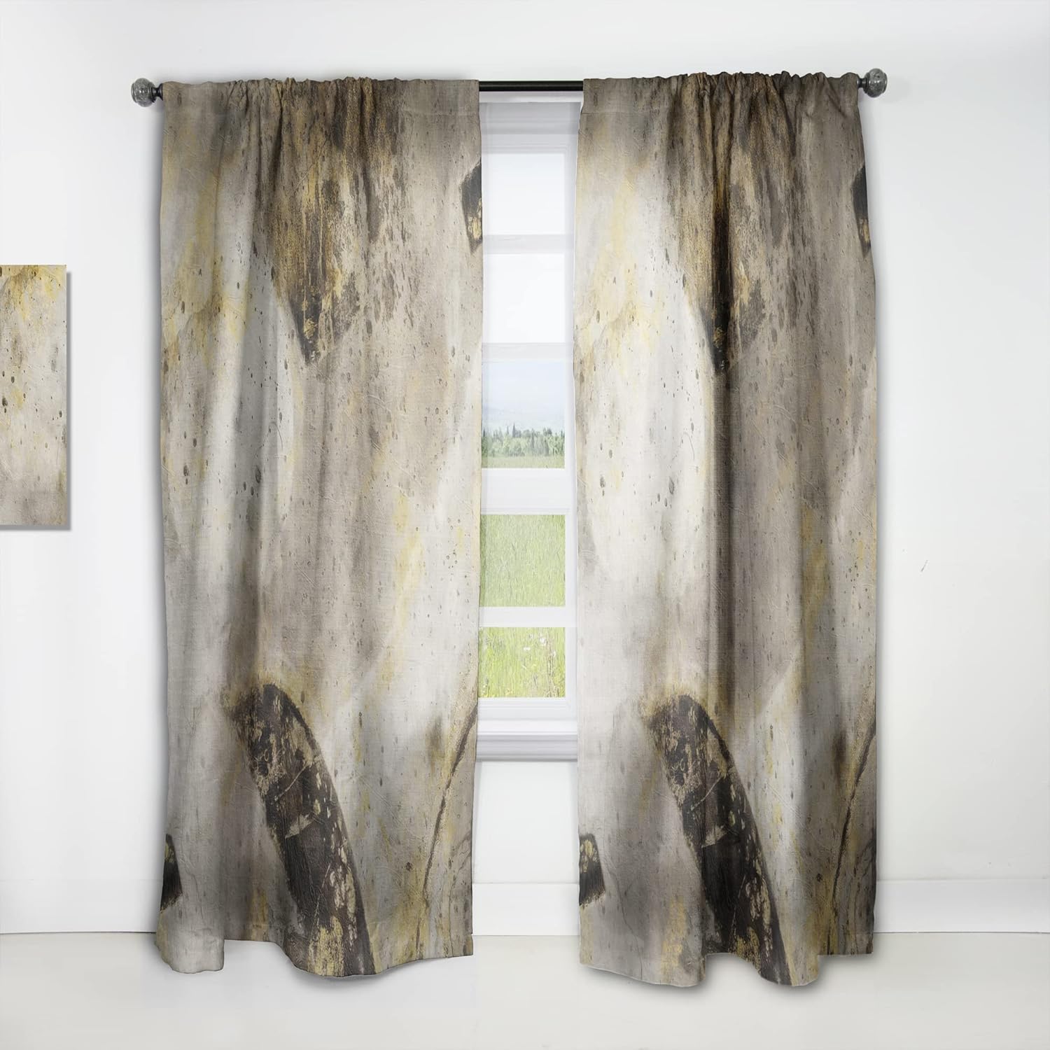 DesignQ Curtains 'Glam Gold Desert Neutral I' Curtains for Bedroom, Curtains for Living Room, Curtains & Drapes - Thermal Insulated - Single Panel-52x84
