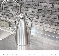 Vista 6 de FULITY - Jarra térmica de acero inoxidable con doble pared aislada al vacío y botón de presión, color plateado