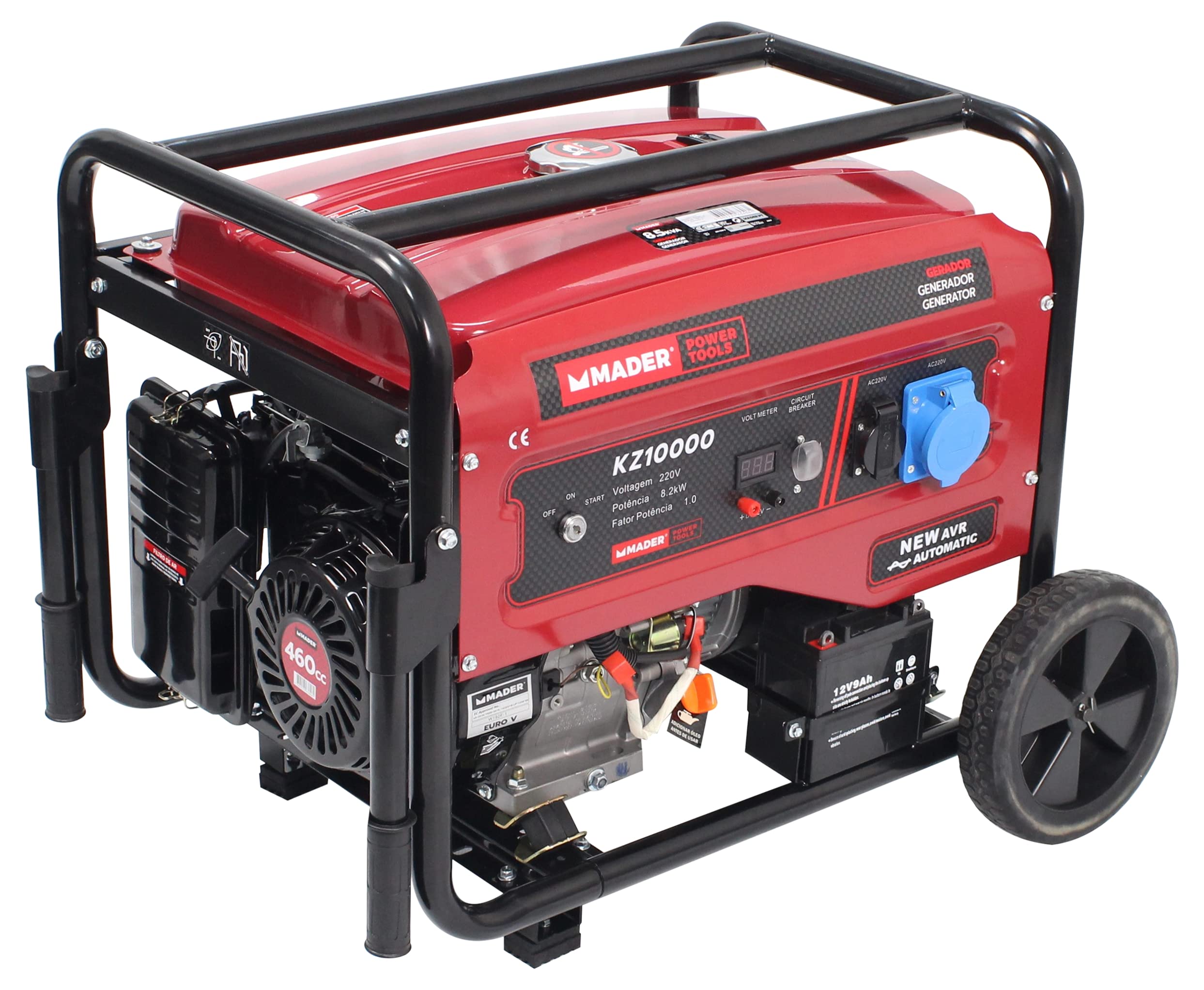 Mader Power Tools 63606 Generador Monofásico con Ruedas, 8.5Kva