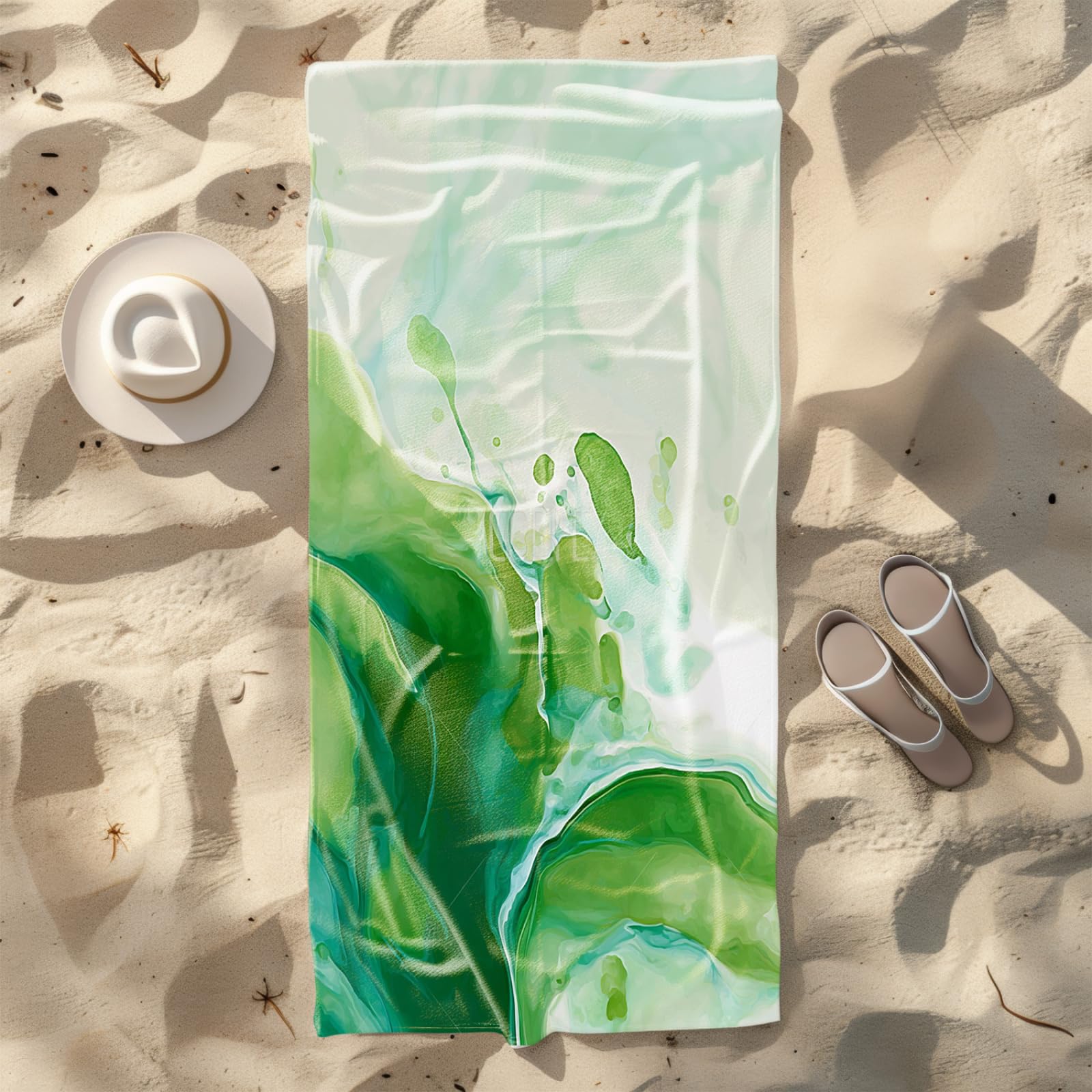 Générique Serviette de Plage 90X180 Abstract Vert Pomme