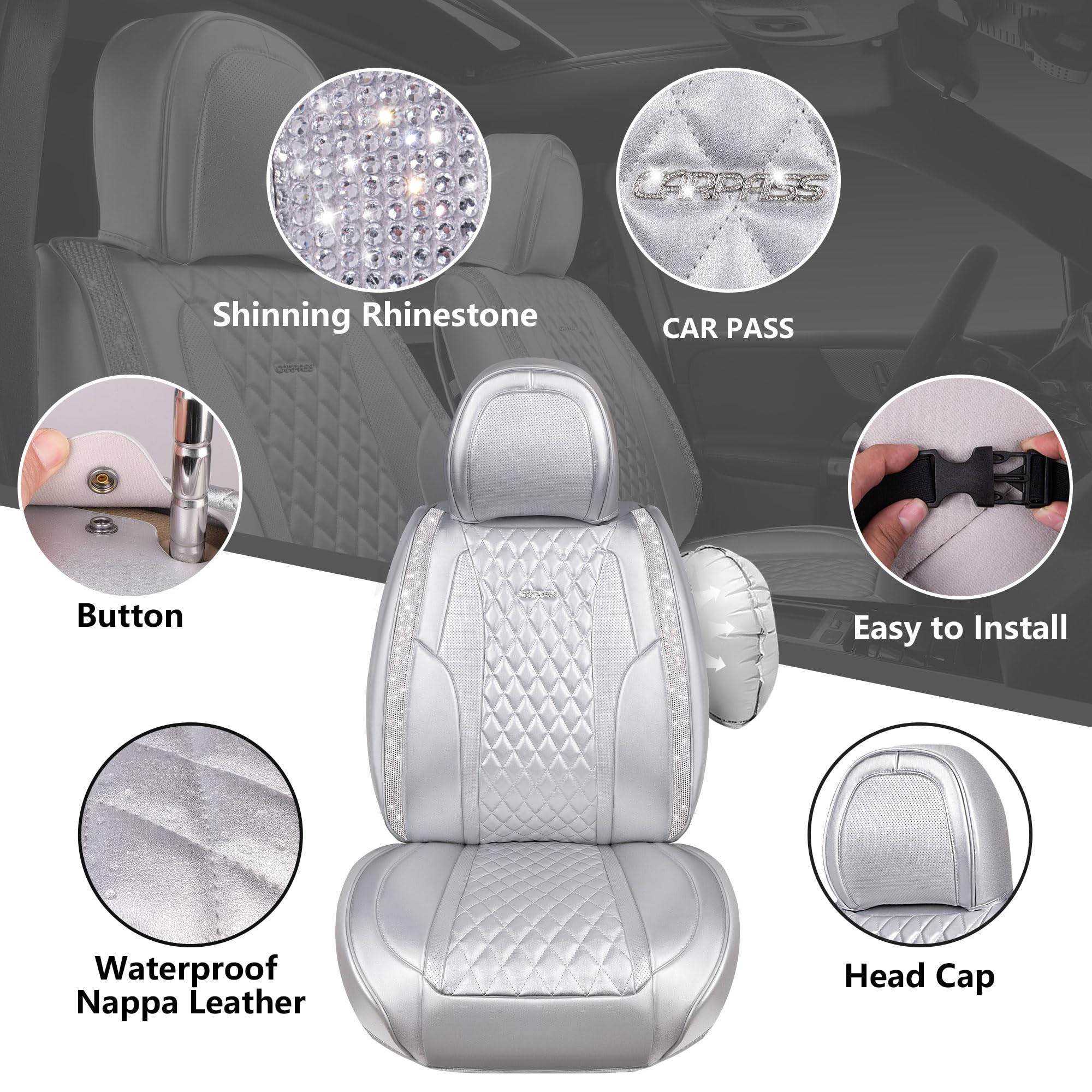 Amazon.com: CAR PASS Nappa Leather Car Seat Covers for Full Set