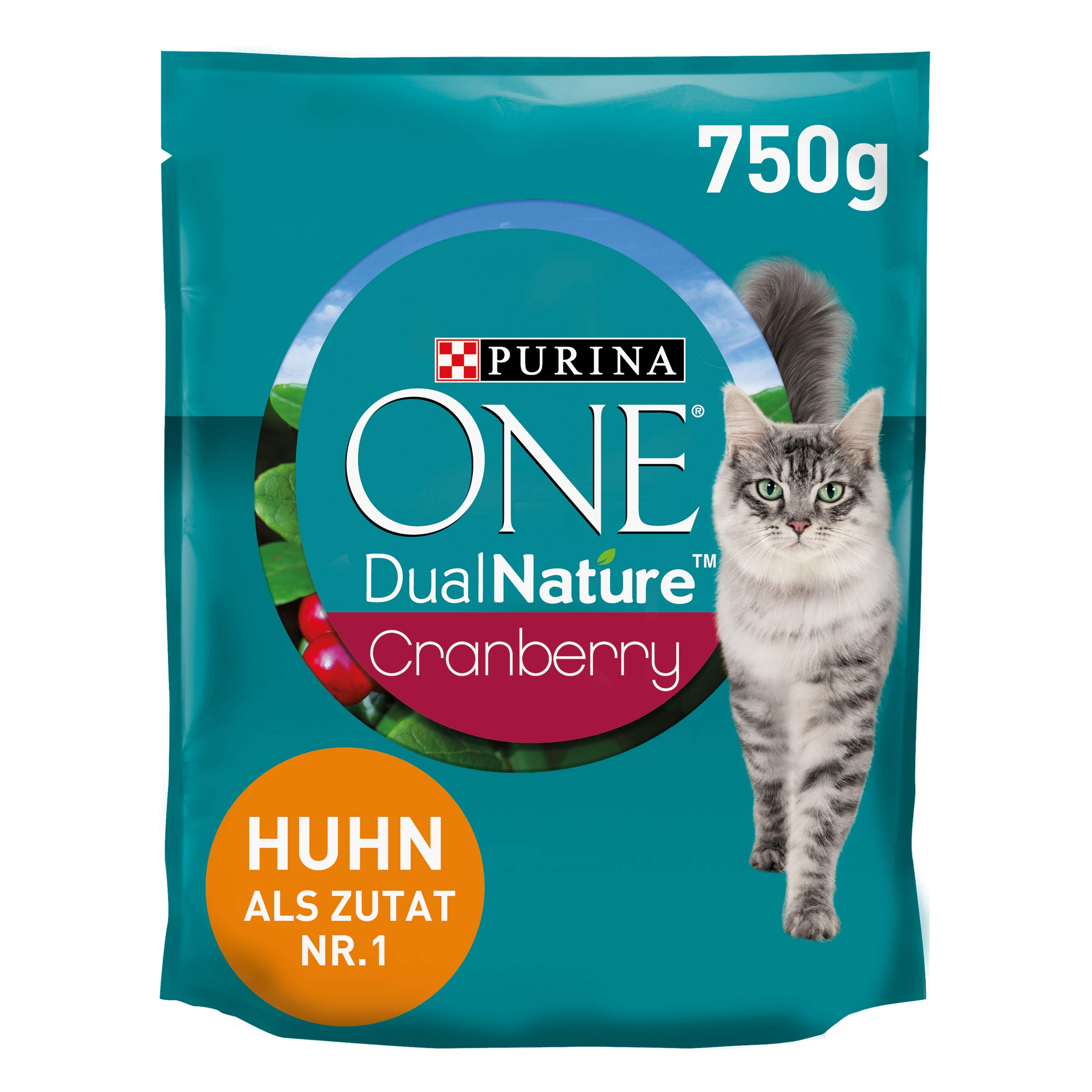 PURINA ONE Dual Nature Katzenfutter trocken, verschiedene Sorten ausgewachsene Katzen || Huhn mit Cranberry