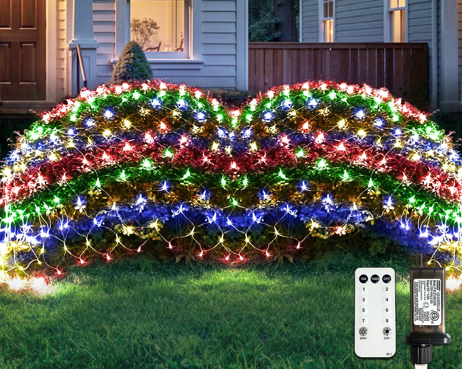 イルミネーションLEDネットライト 約3.6m×約1.0m×10セットまとめ JMEXSUSS 360 LED Christmas Net Lights Outdoor Mesh Lights