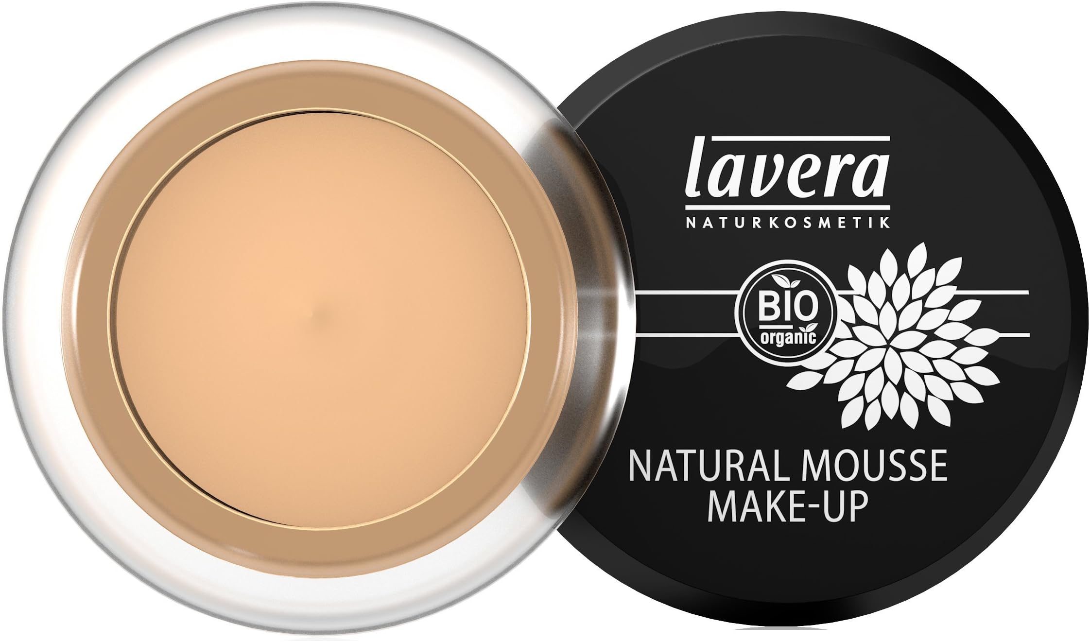 Lavera Natural Mousse Make-Up - Liquid Foundation Makeup - for Medium Skin Tone, Perfect Matte Coverage (Honey #3) 0.51 fl oz