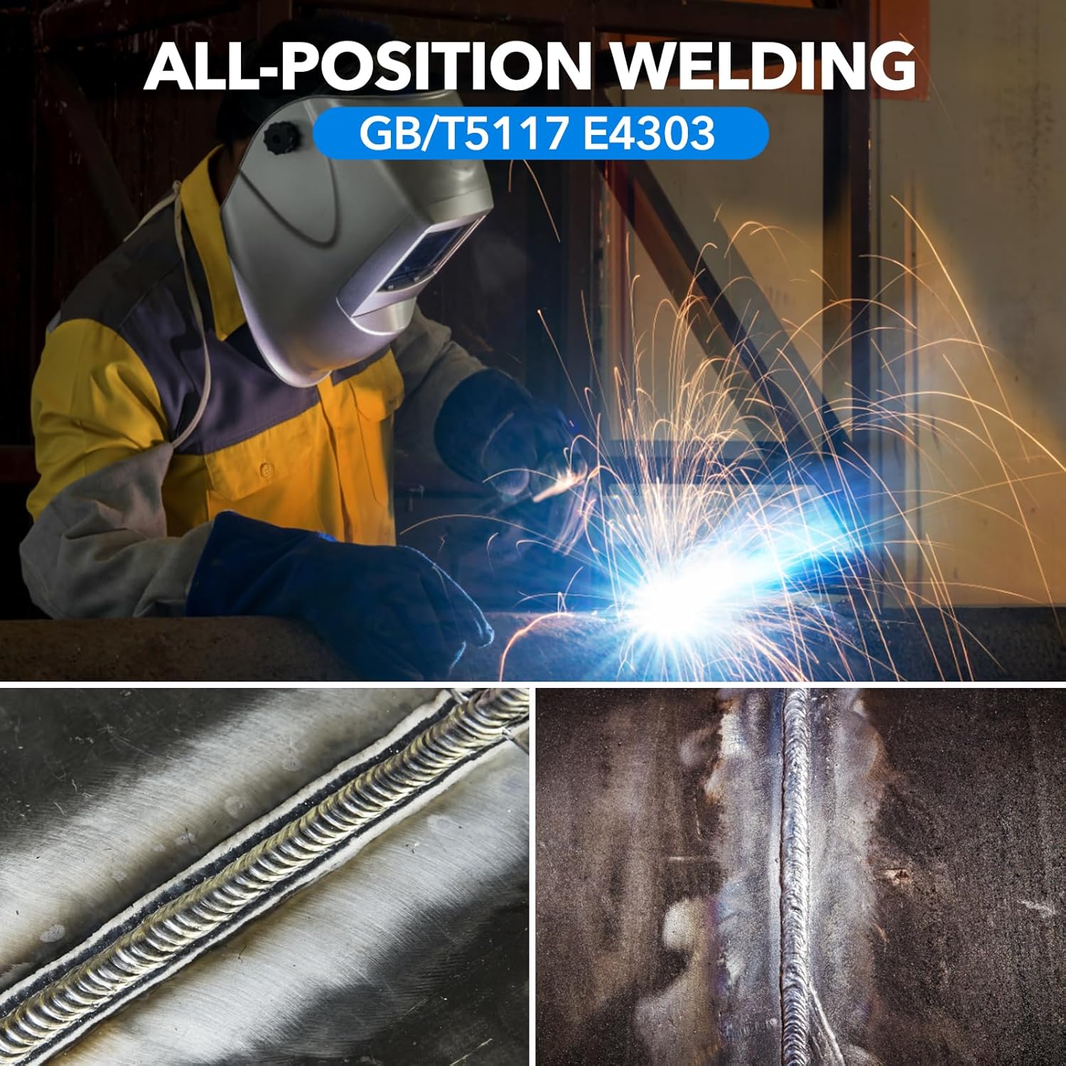 3/32" Welding Rod J422 Carbon Steel Stick Electrodes & Fiberglass Welding Blanket Fireproof 4 x 6ft for Welding