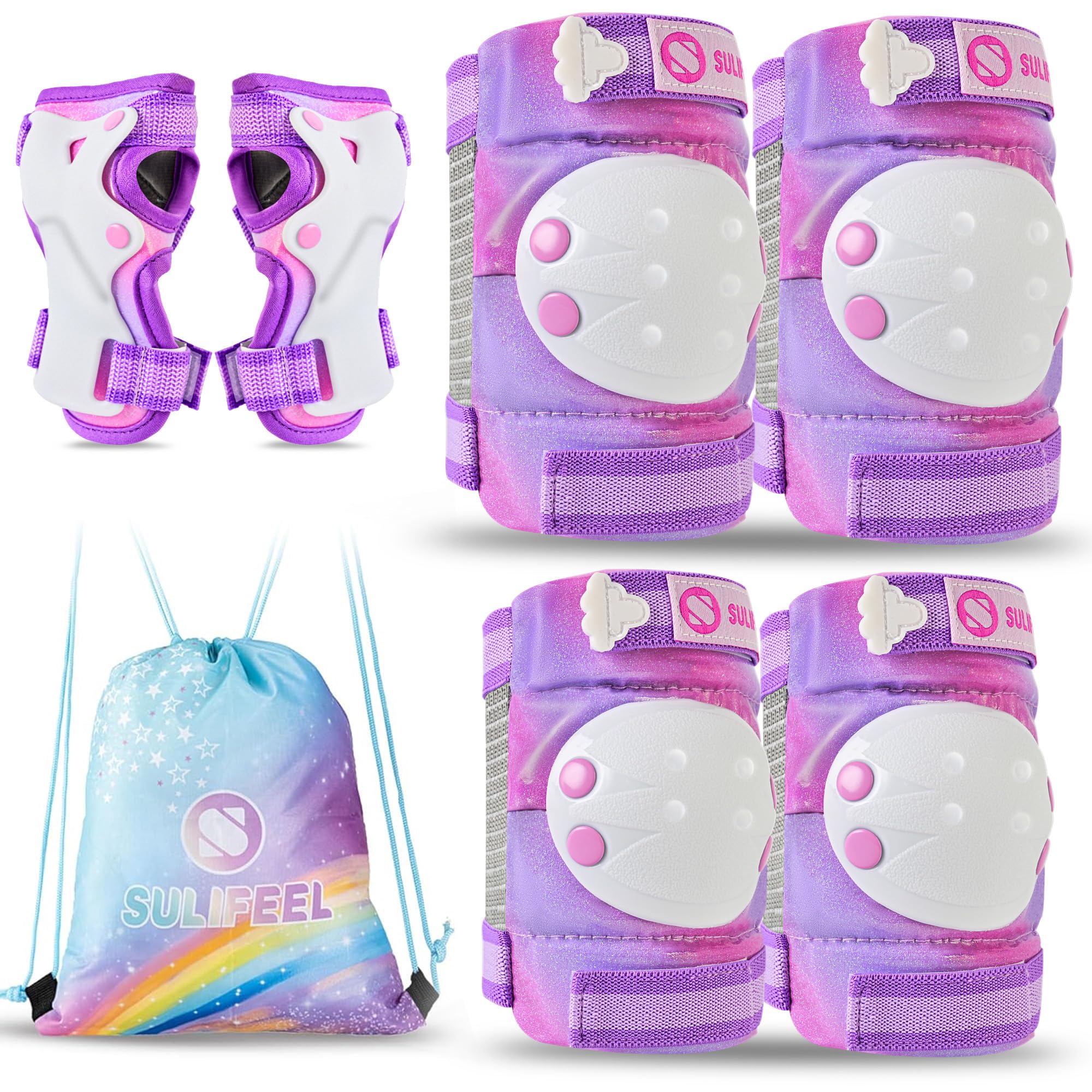 Photo 1 of SULIFEEL Kids Knee Pads, Elbow Pads & Wrist Guards Set