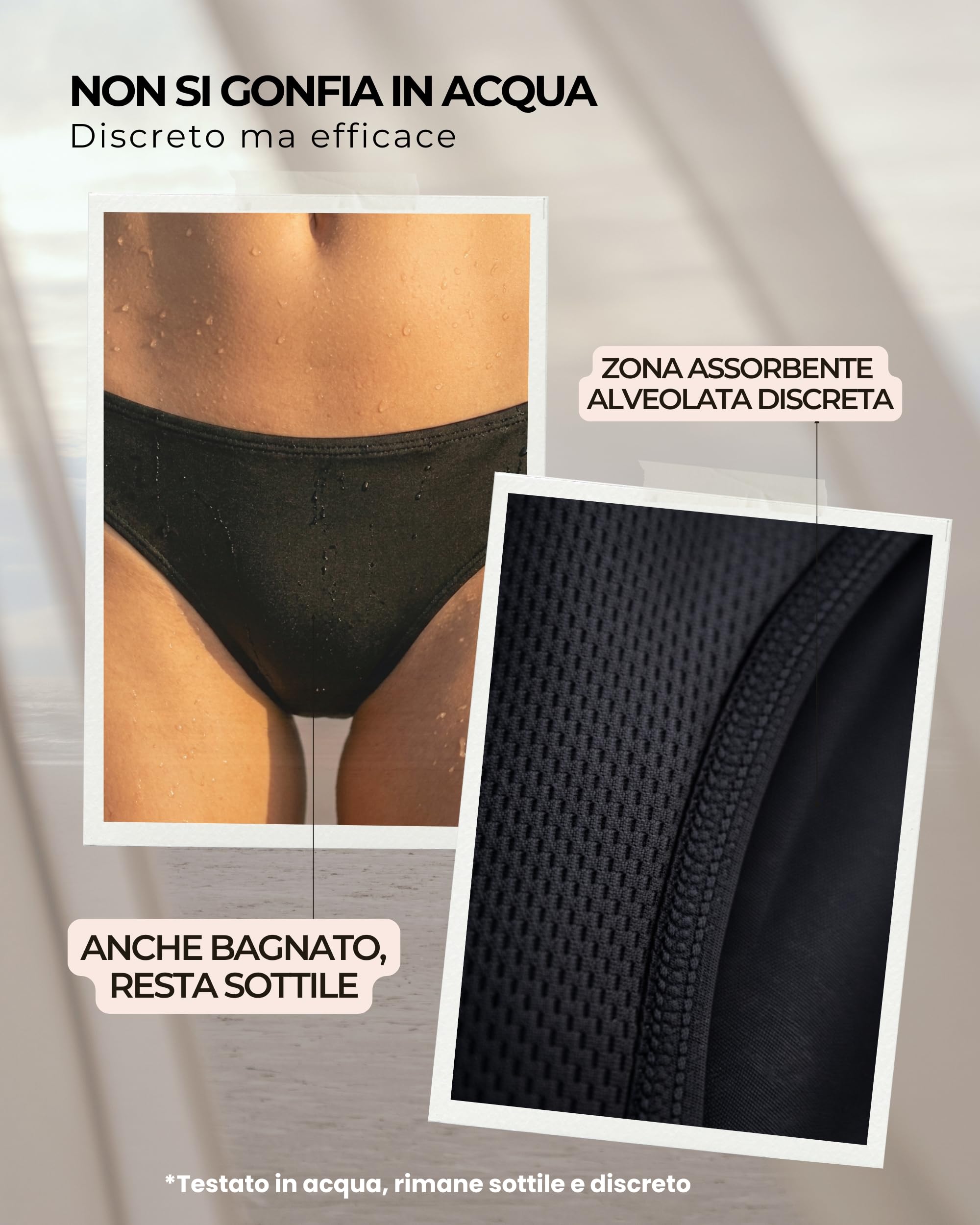 Costume da Bagno Mestruale per Donna & Ragazza | Tecnologia AquaSecure | Flusso Leggero a Moderato | Slip da Bagno Mestruale | OEKO-TEX | Anti-UV | Piscina, Mare & Nuoto | Riutilizzabile, Ecologico