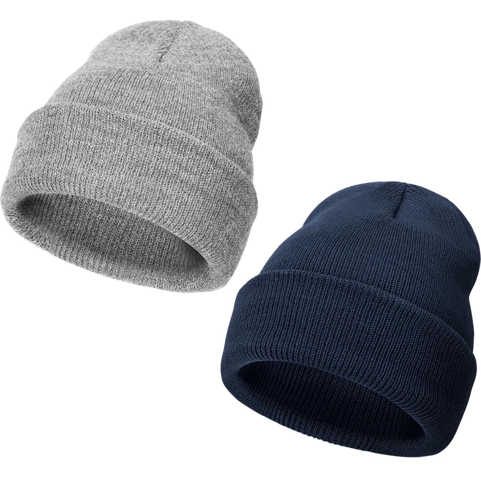 DRESHOW Winter Beanie Hat for Women Turn up Slouch Knit Beanie Hats Warm Woolly Hat