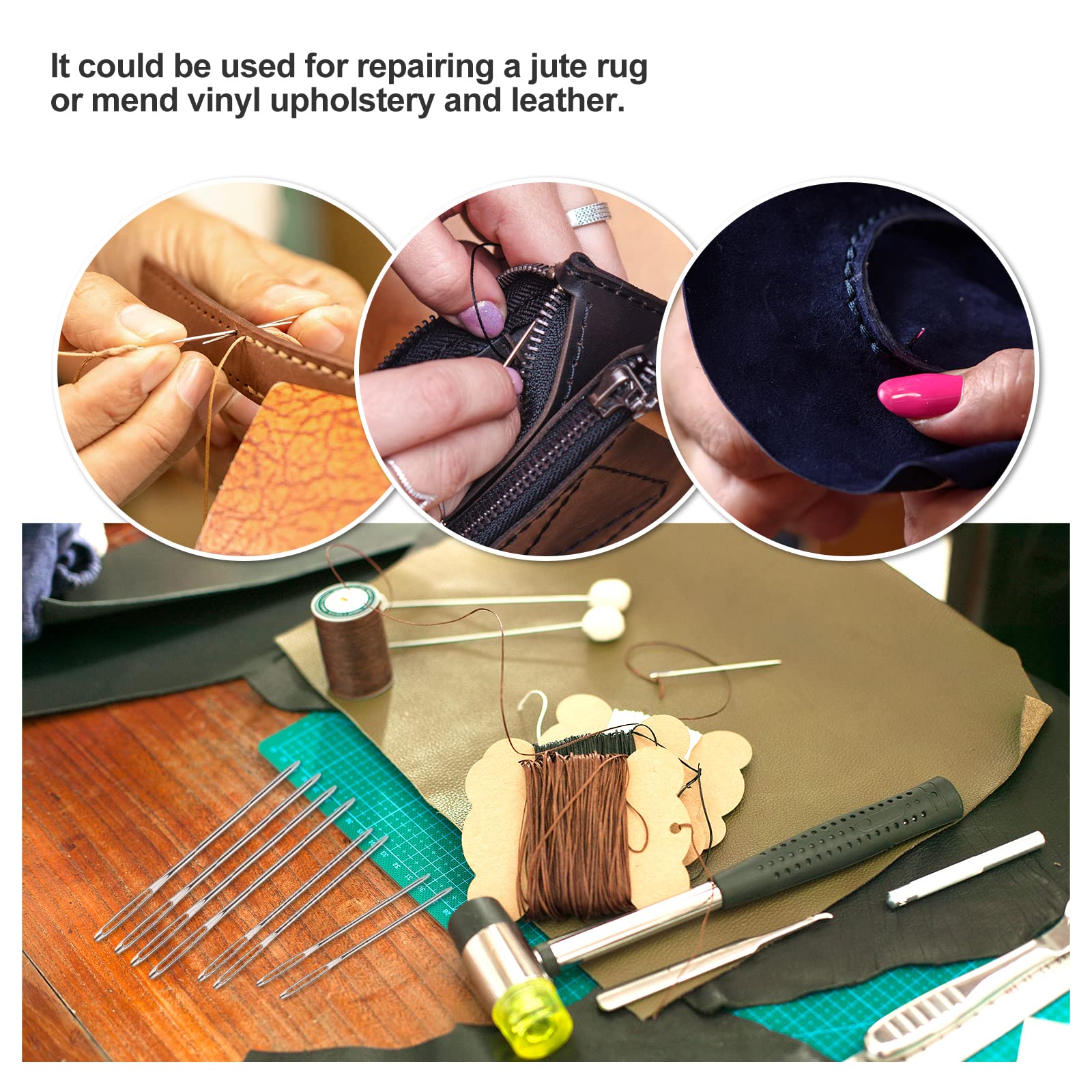 3 Stück Extra Lange Polsternadeln – 30 Cm Mit Großem Öhr – Perfekt Für Leder, Teppich, Sofa & Mehr
