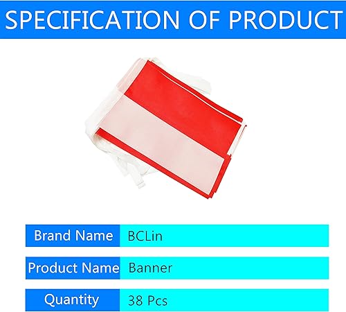 Miniatura 41 de Bandera argentina de 50 pies con cadena de bandera argentina, mini bandera argentina pequeña, para decoración de fiestas, tiendas y bares