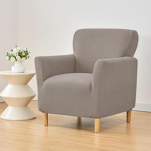 Miniatura 4 de GOSTADY Fundas para sillón de banquete, fundas de terciopelo para silla con brazos, 1 pieza, fundas elásticas para sillas para sala de estar,