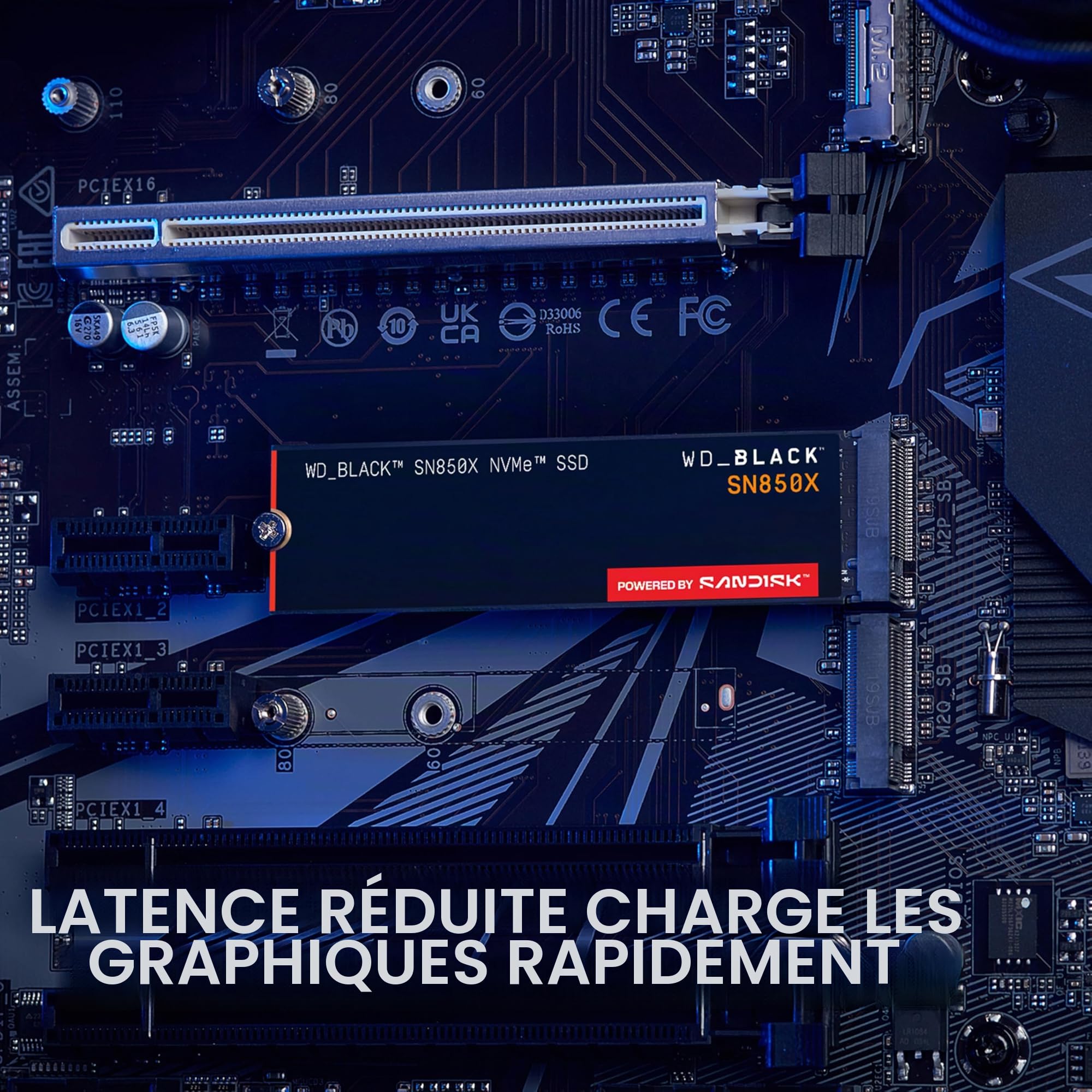 WD_BLACK SN850X 1To M.2 2280 PCIe Gen4 NVMe SSD pour le gaming jusqu'à 7300 Mo/s
