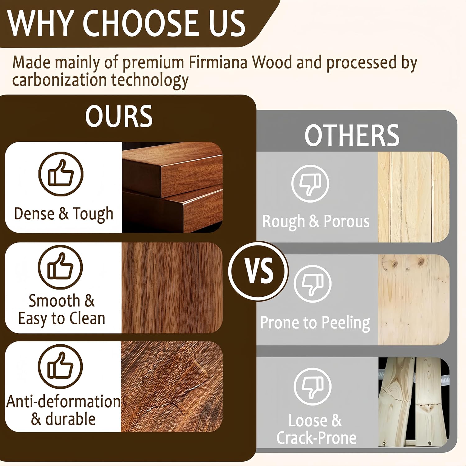 Folding Floor Table,Meditation Altar Table for Home Decor,Hand Carved Natural Brown Wood Small Puja Table, Used in The Tea Table Japanese,Study Room,IT is 24Inches(L),12 Inches(W) , 21 Inches(H)