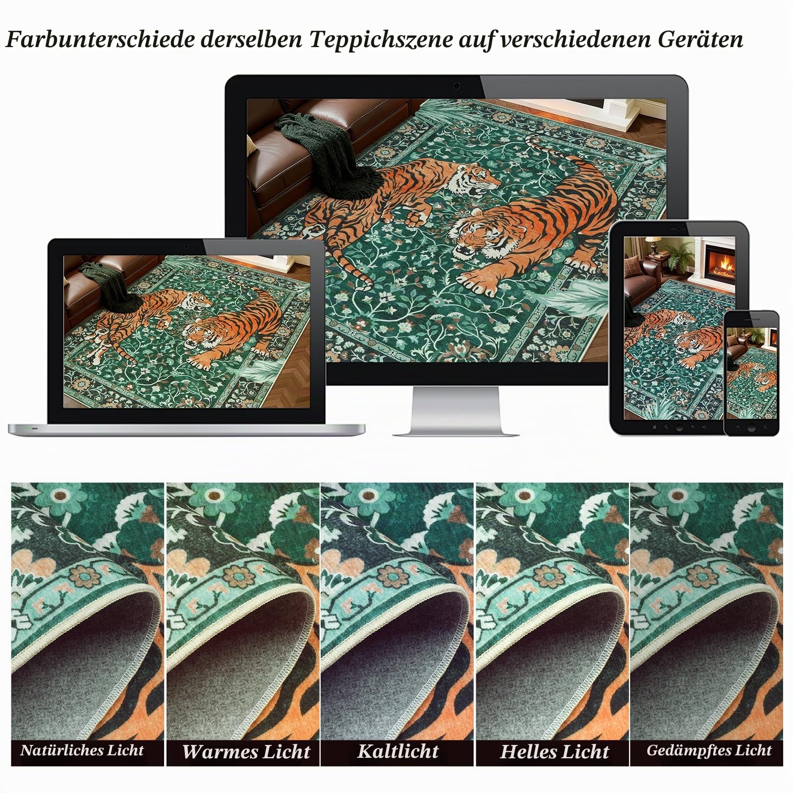 Homcomodar Teppich Wohnzimmer 160x230cm Kurzflor Teppich Groß Grün Teppiche Schlafzimmer rutschfest Teppiche Kindergarten Wohnzimmerteppich Carpet Living Room Bedroom Esszimmer Büro
