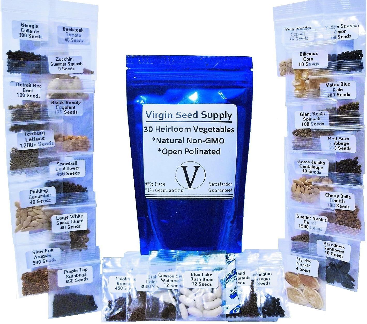 10,000 Seed Lot - 30 Vegetable & Fruit Variety Pack - Survival Non-gmo Varieties