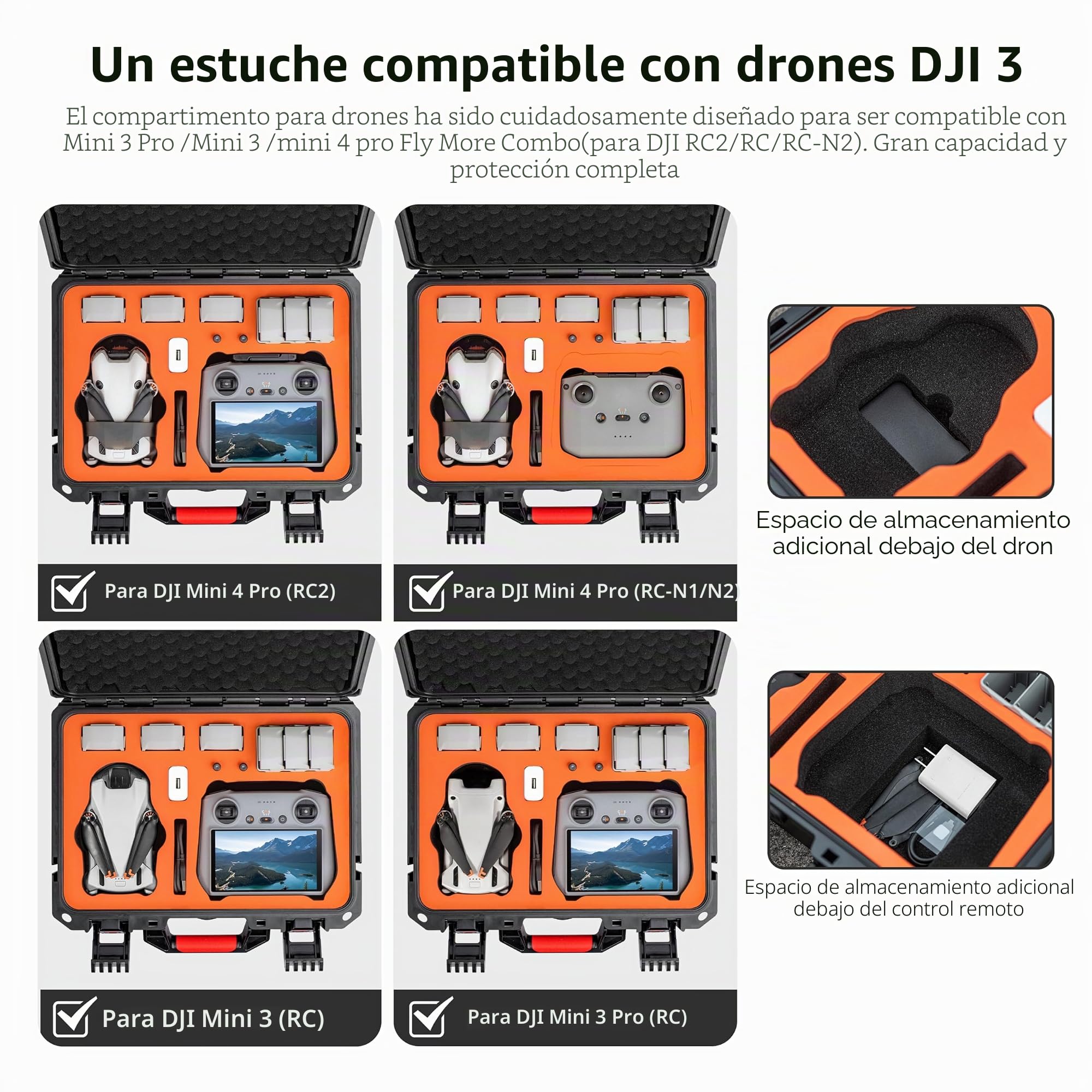 STARTRC Mini 4 Pro Estuche Rígido Impermeable para dji Mini 3 Pro Vuela Más Accesorio
