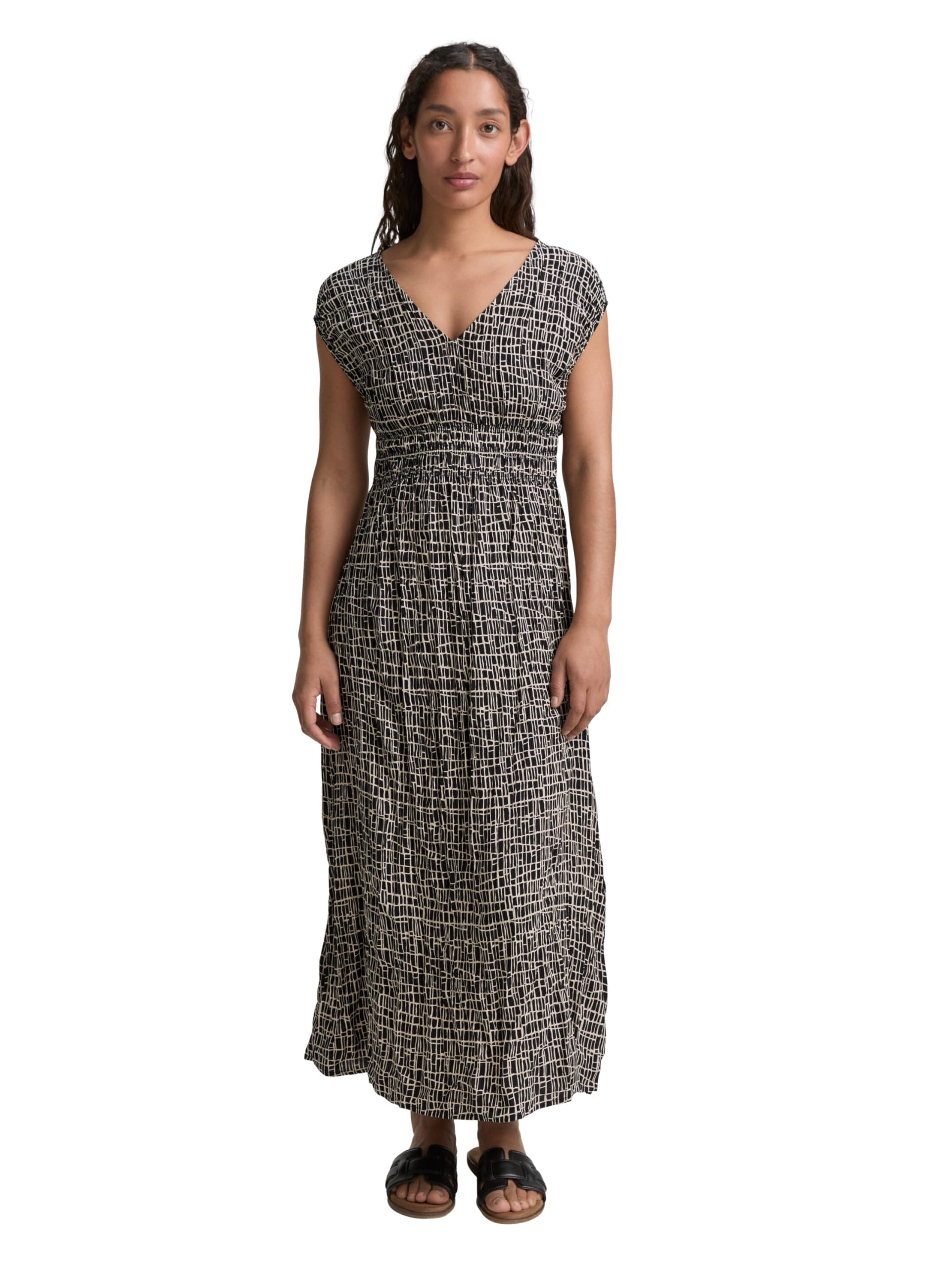 Tom Tailor Damen Midi-Kleid mit Muster