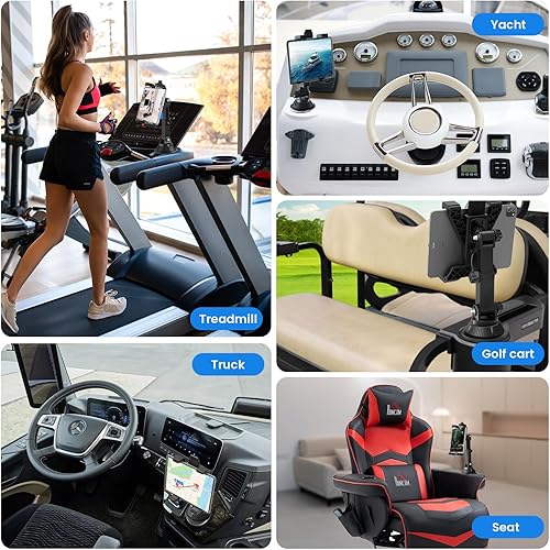 Miniatura 4 de OHLPRO Soporte universal para tablet de coche para camión, soporte universal para iPad Pro Air Mini de 7 a 11 pulgadas, Galaxy Tab, brazo ajustable,