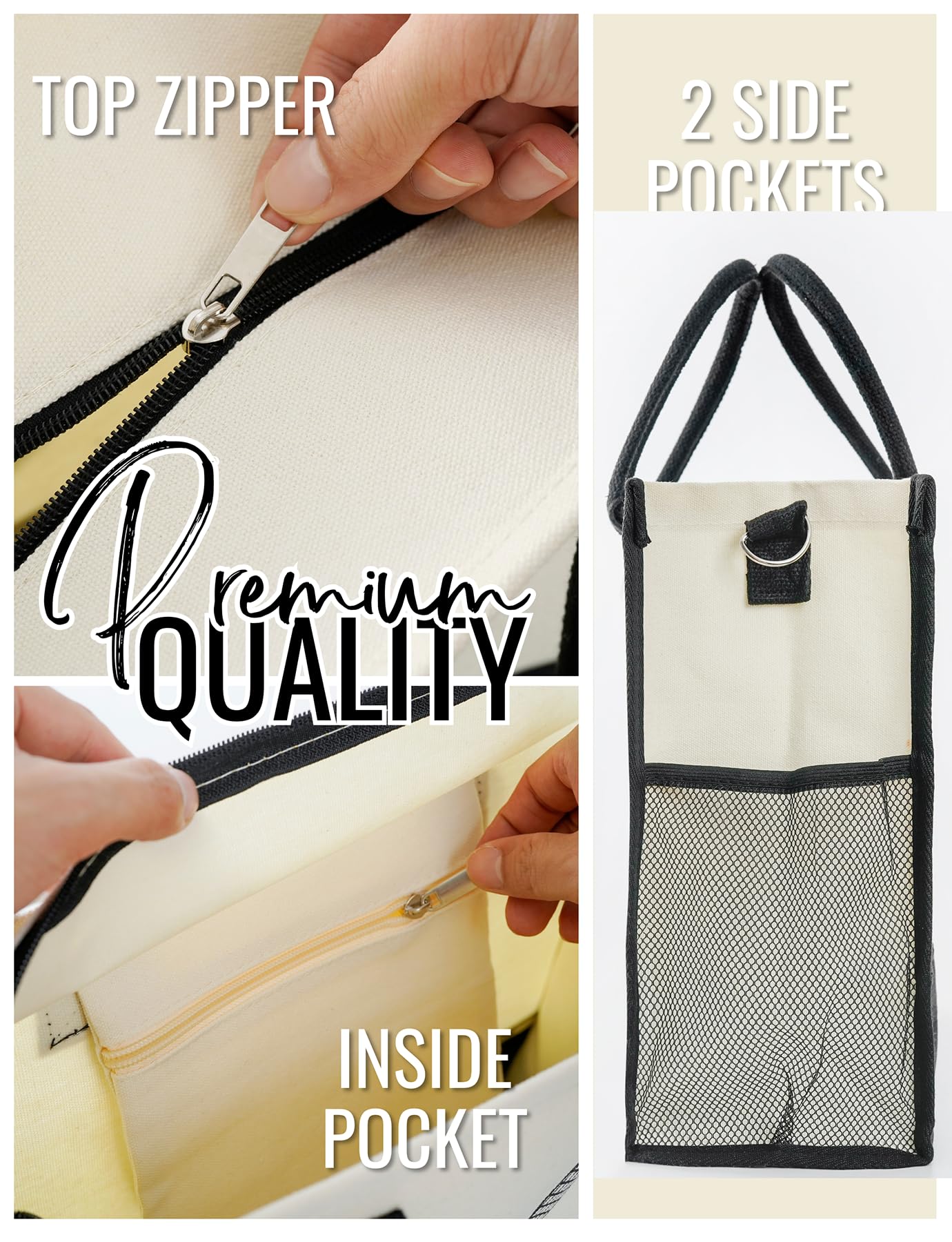 InnoBeta Paraprofessional Gifts for Women Canvas Tote Bag on Paraprofessional Appreciation Day, Tote with Top Zipper Closure and Shoulder Strap