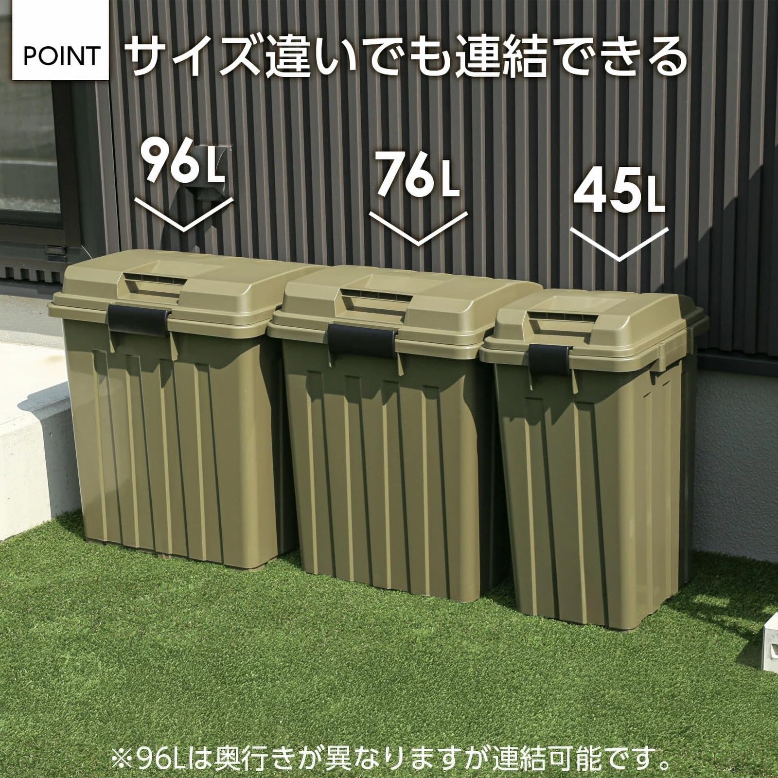 業務用】ステンレス ゴミ箱 70L（3連結、分離使用両方可能） 片手で 