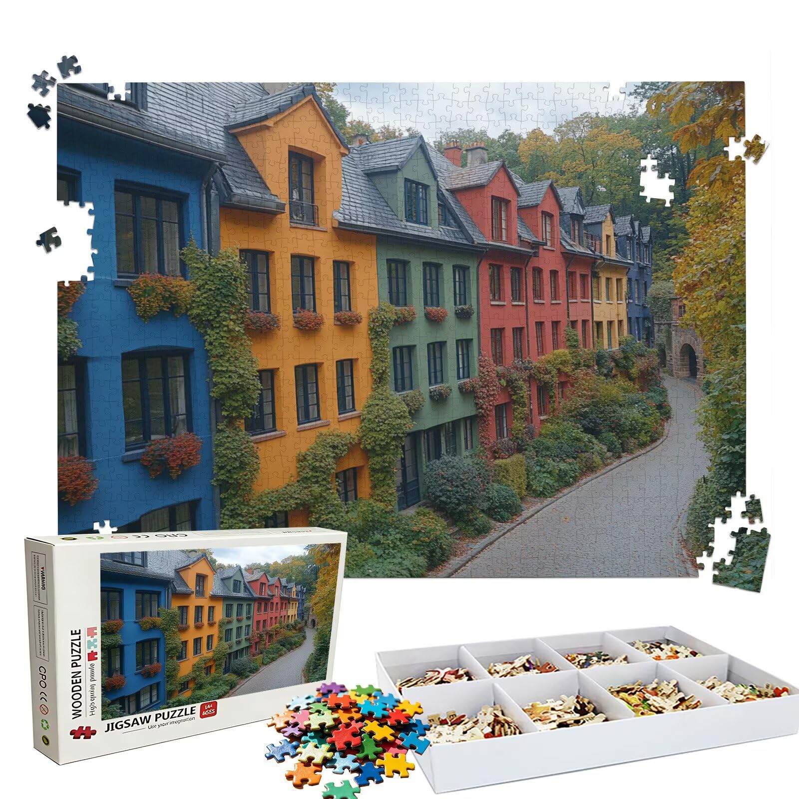 Puzzle 2000 Pezzi strada casa, Puzzle 2000 Pièces Challenge Impossible, Puzzles 99.5x70.5 cm Taglia Grande Adulti, Giochi Educativo per Famiglie, Regalo Puzzles Classici, Decorazioni Casa W3H-995