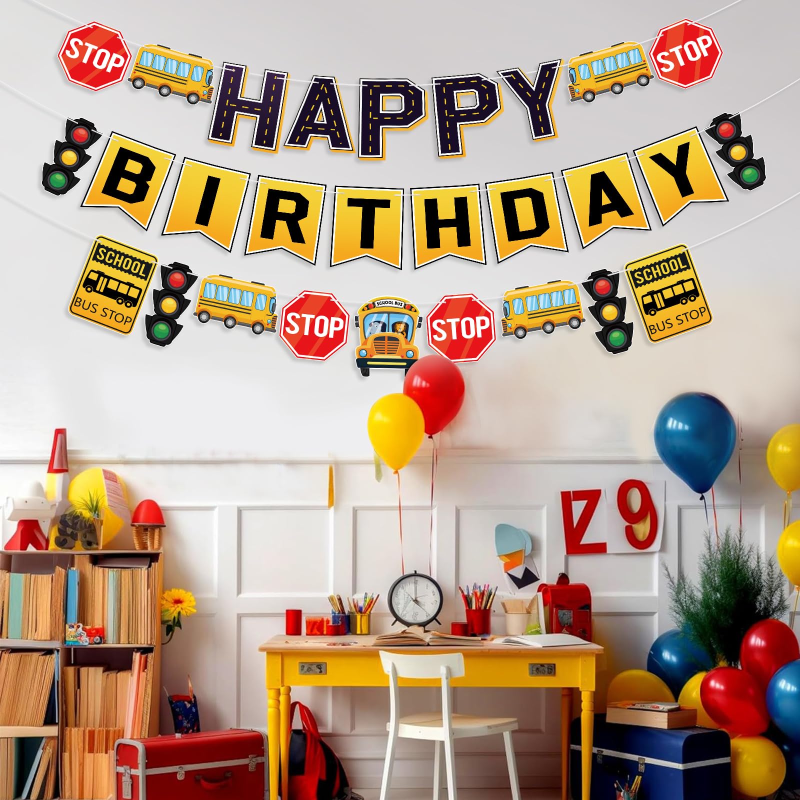 Wheels On The Bus Birthday Banner, School Bus Decorations For Party School Bus Birthday Banner Bus Birthday Party Decorations Back To School Banner Party Supplies