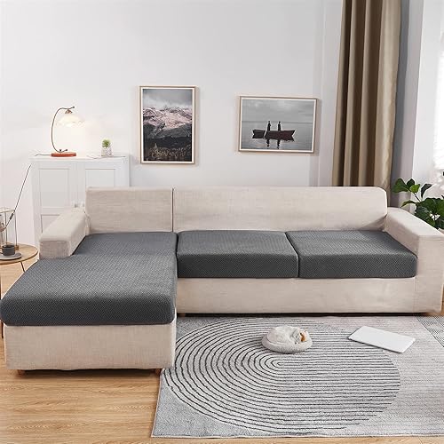 Miniatura 6 de Reyox Fundas de cojín elásticas jacquard para sofá, fundas individuales, cojines suaves y elásticos ajustables para sofá, fundas de asiento de