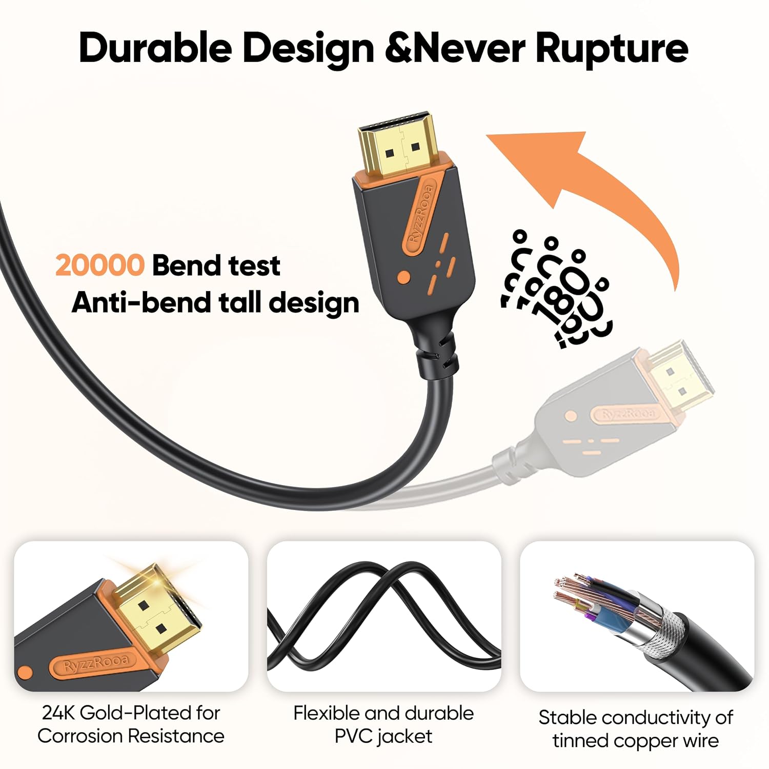 Short HDMI 2.0 Cable 1FT, 10-Pack, 18Gbps, 4K@60Hz image 3