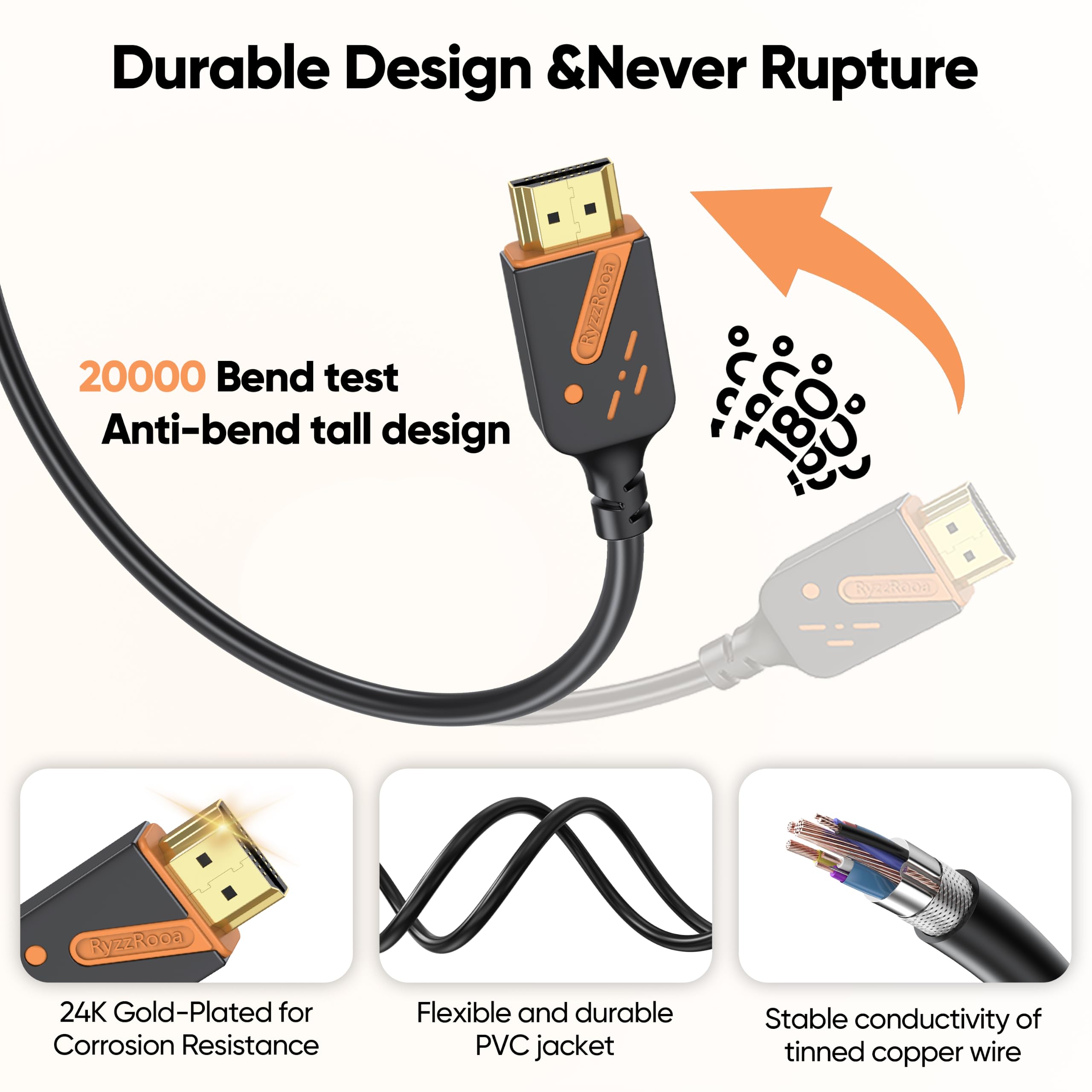 Cable HDMI corto de 1 pie, paquete de 10, cable HDMI 2.0 de alta velocidad de 18 Gbps macho a macho, 4K a 60Hz, 2K a 144Hz, ARC, HDCP2.2, 3D para barra de sonido, TV, PS5/4, laptop, monitor,