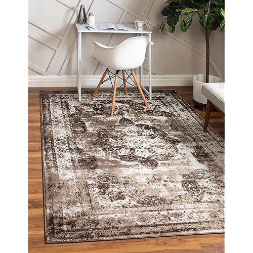 Unique Loom Sofia Collection Area Rug - Salle Garnier (10' x 13' Rectangle, Light Brown/ Brown)