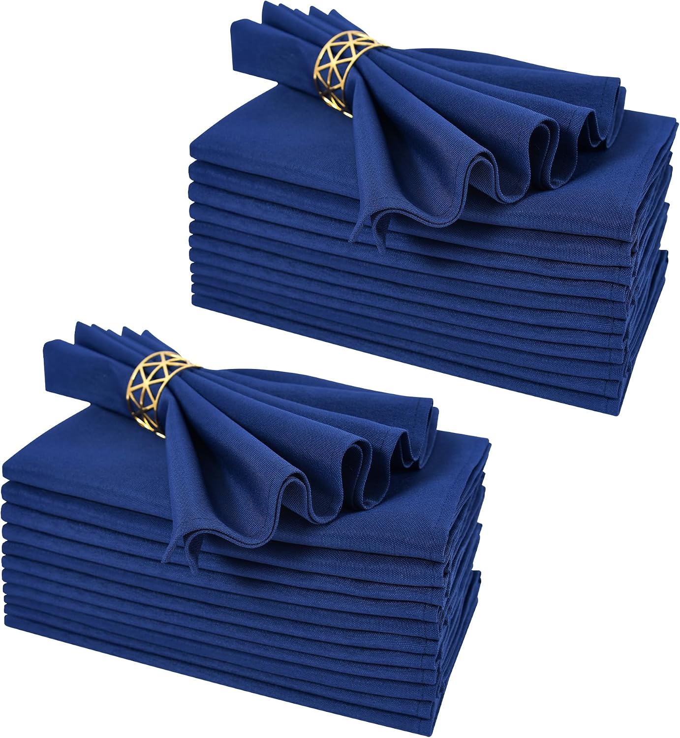 Cloth Napkins Set of 24 Washable Dinner Napkins Square 18X18 Inch Navy Bluek Reusable Table Napkin with Hemmed Edges for Hotel Restaurant Wedding Party Banquet Event