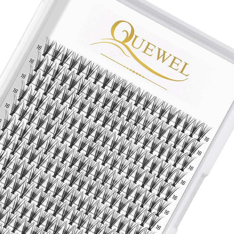 QUEWEL Cílios Postiços em Tufo 20D 0,07C Curvatura C 16 mm, 240 unidades