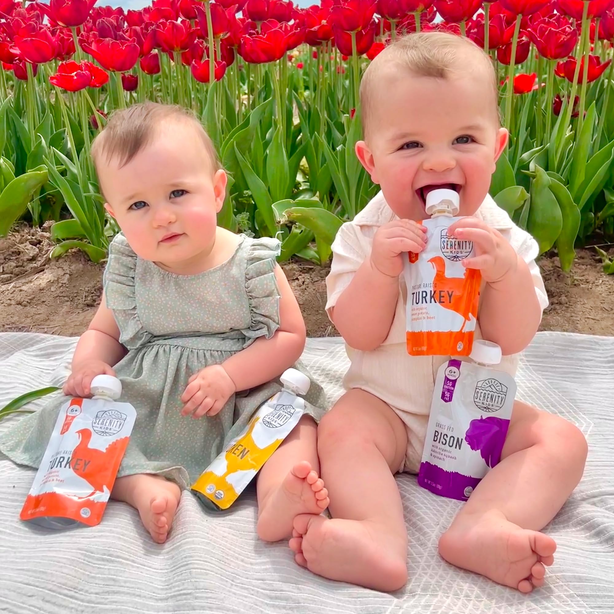 Serenity Kids 6+ Months Ethically Sourced Meat Baby Food Puree Pouches Variety Pack - 18 count (3.5 oz pouches) - No Added Sugar or Sugary Fruits - BPA & Allergen Free Natural Ingredients