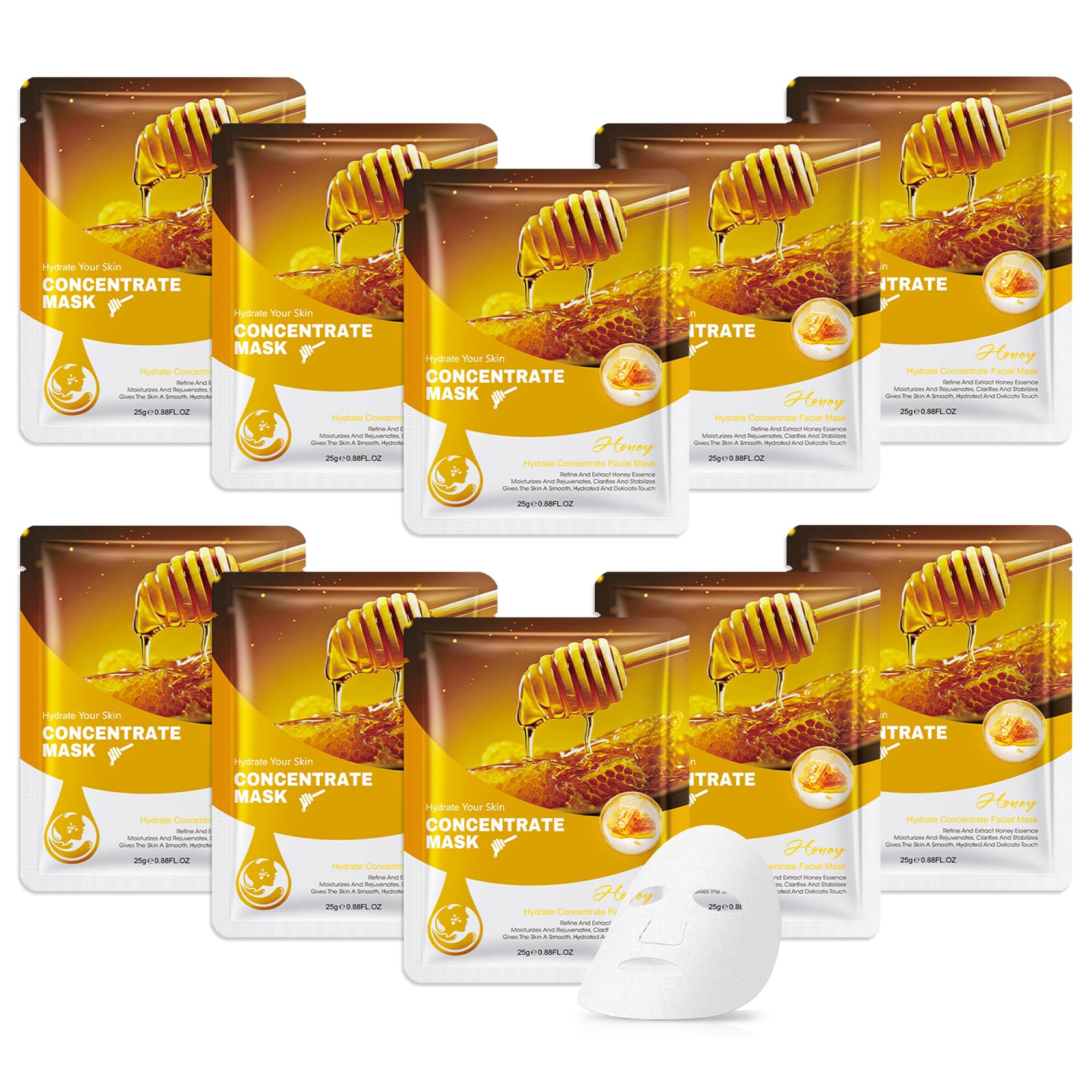 10 Pack Variety Facial Sheet Masks Skin Care Set, Hydrating Bulk Sheet Face Masks Skincare Gifts Set for Women Men, Long Lasting Moisturizing Face