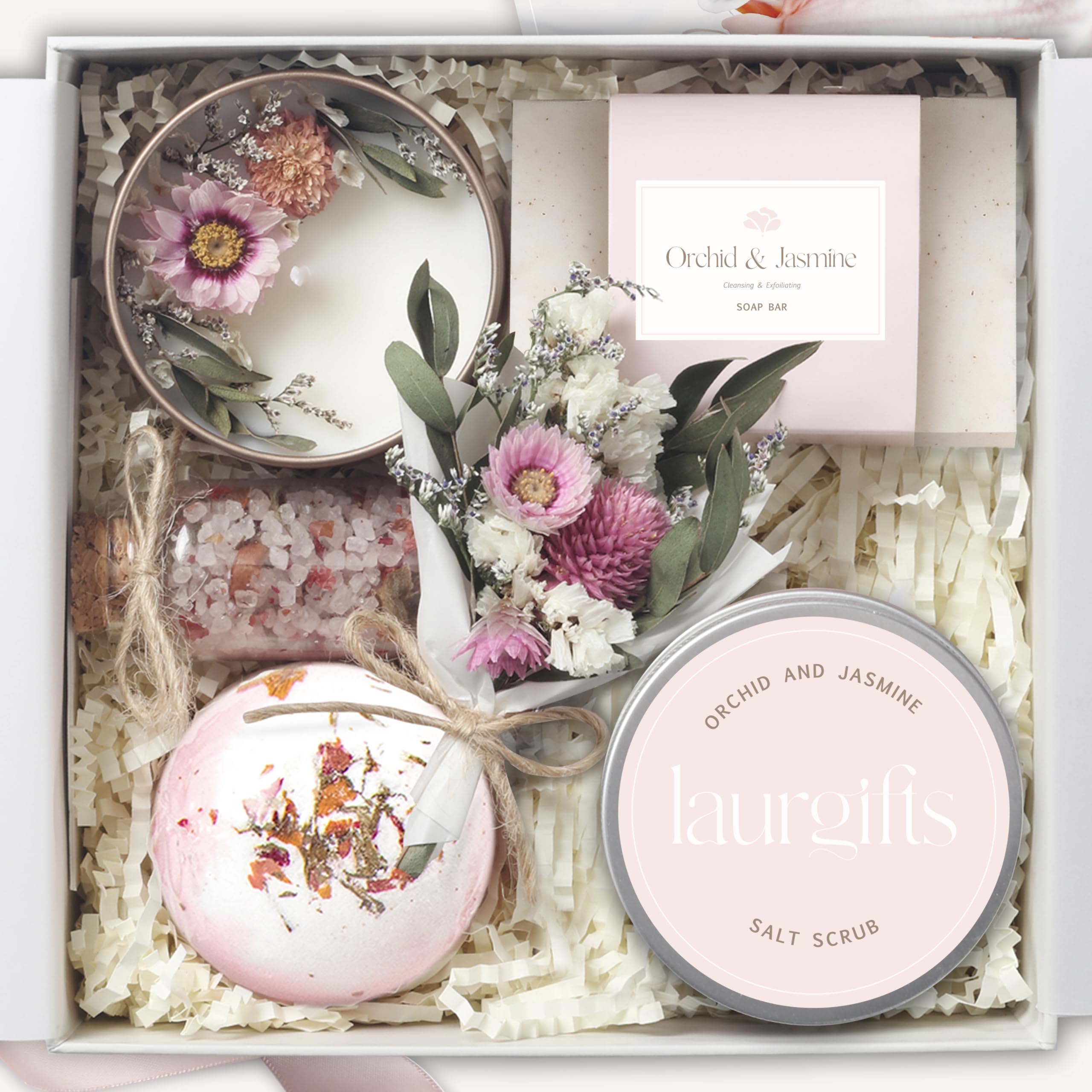 LaurGifts Geburtstagsgeschenk für Frauen, Geschenkset-Box – von holländischen Blumenfeldern inspiriertes Kerzengeschenk für ihre Kollegin, Weihnachtsgeschenkidee