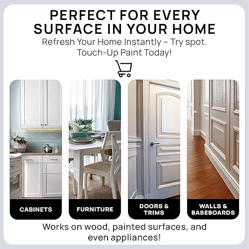 Miniatura 5 de Pintura de retoque con acabado mate, para armarios, paredes, ventanas, puertas y muebles, kit de 3 colores que combina con el 90% de las