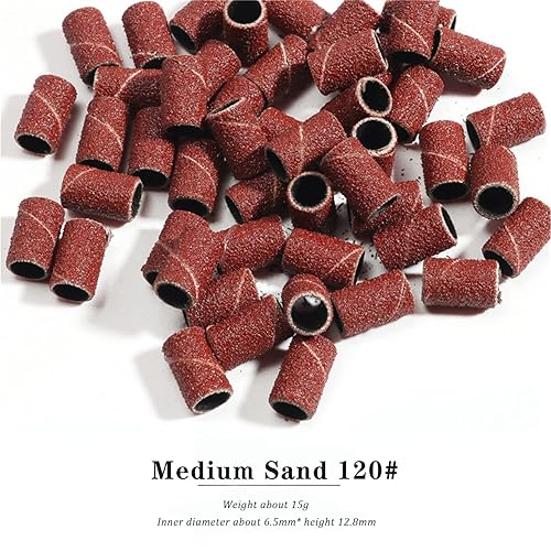 Miniatura 4 de Brocas eléctricas para uñas, bandas de lijado, 150 unidades, bandas de lijado de arte de uñas, 80#120#180#, grano fino grueso para manicuras, uñas