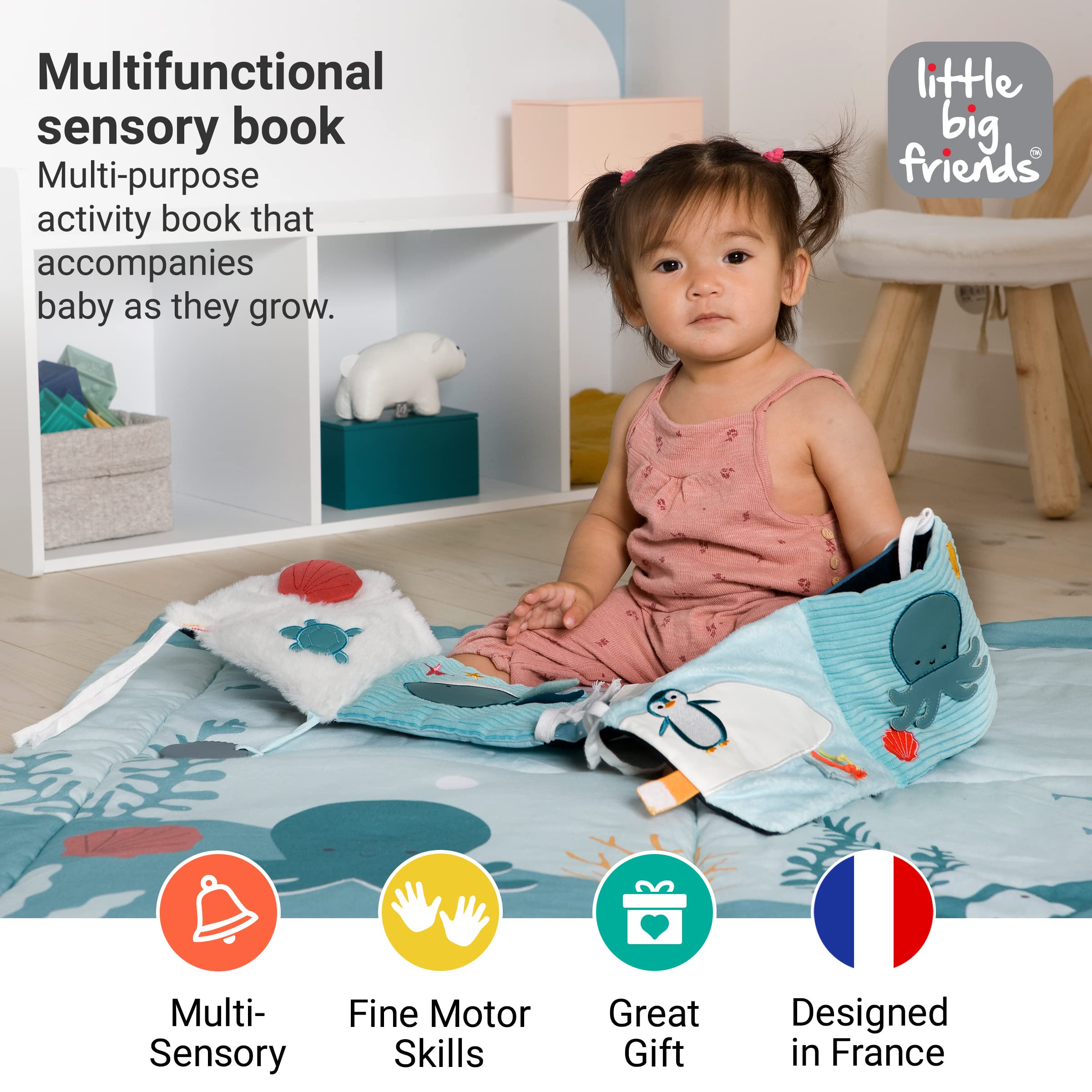 Amazon.com: Little Big Friends 2-in-1 Sensory Baby Book | Crinkle