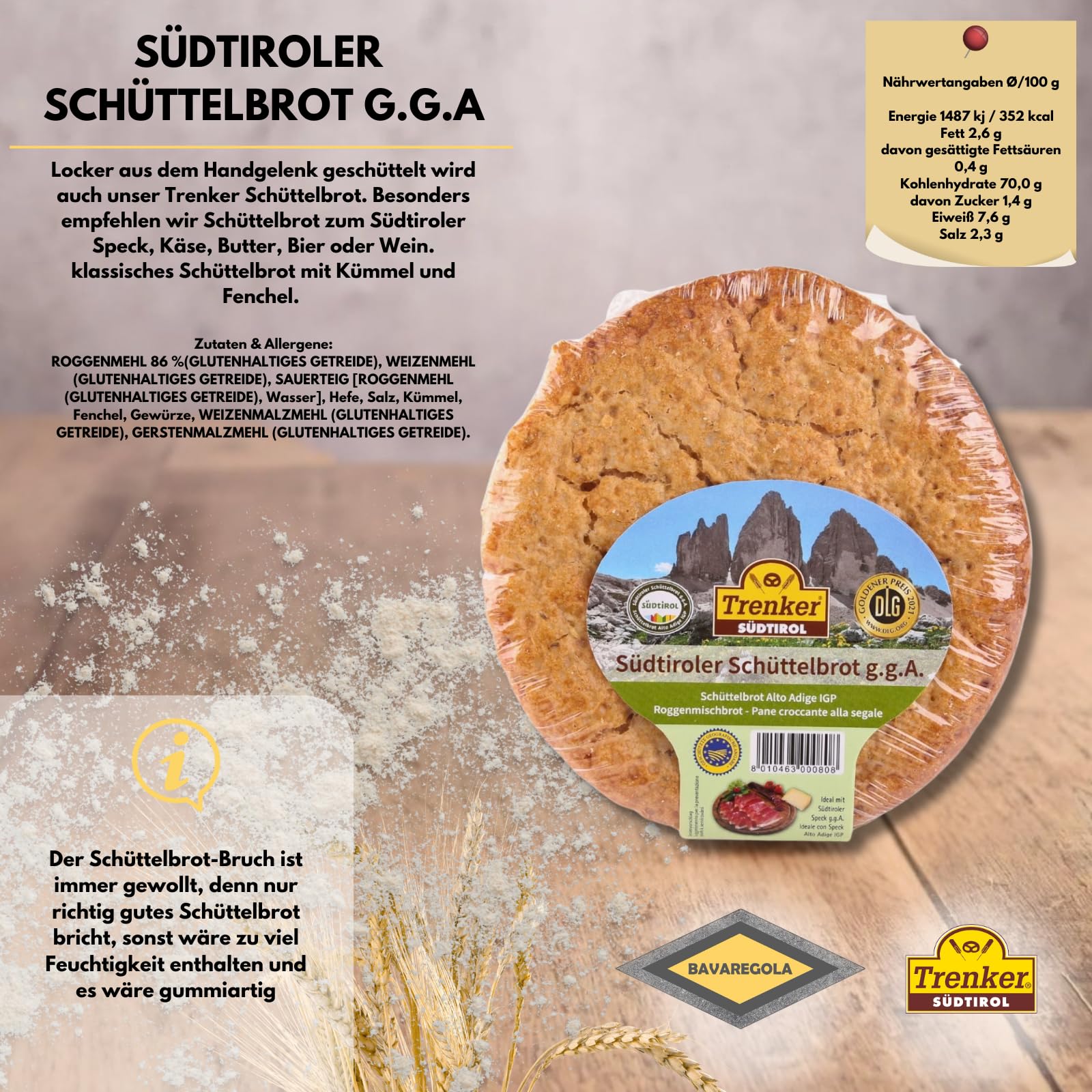 BAVAREGOLA Südtiroler Käse Geschenkekiste - Präsentkorb mit 5 Käsevariationen, Feigensenf & Schüttelbrot