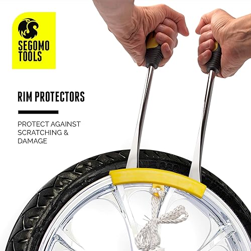 Miniatura 7 de Segomo Tools TIRE02 - Juego de herramientas de cambio de neumáticos de acero profesional de 23 piezas con palancas de cuchara de neumáticos,