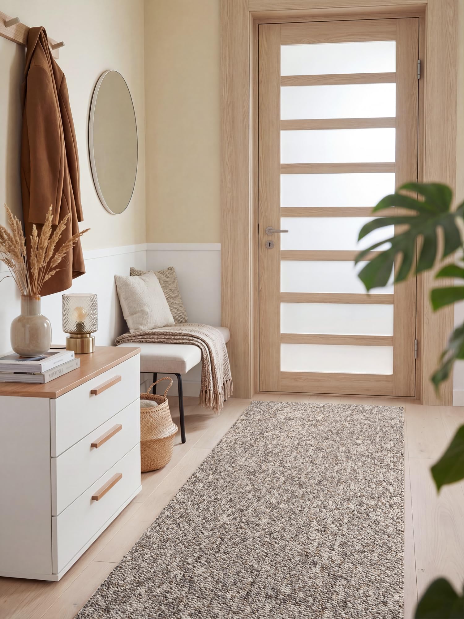 Tapis de couloir tissé plat lavable pour protéger les sols passants