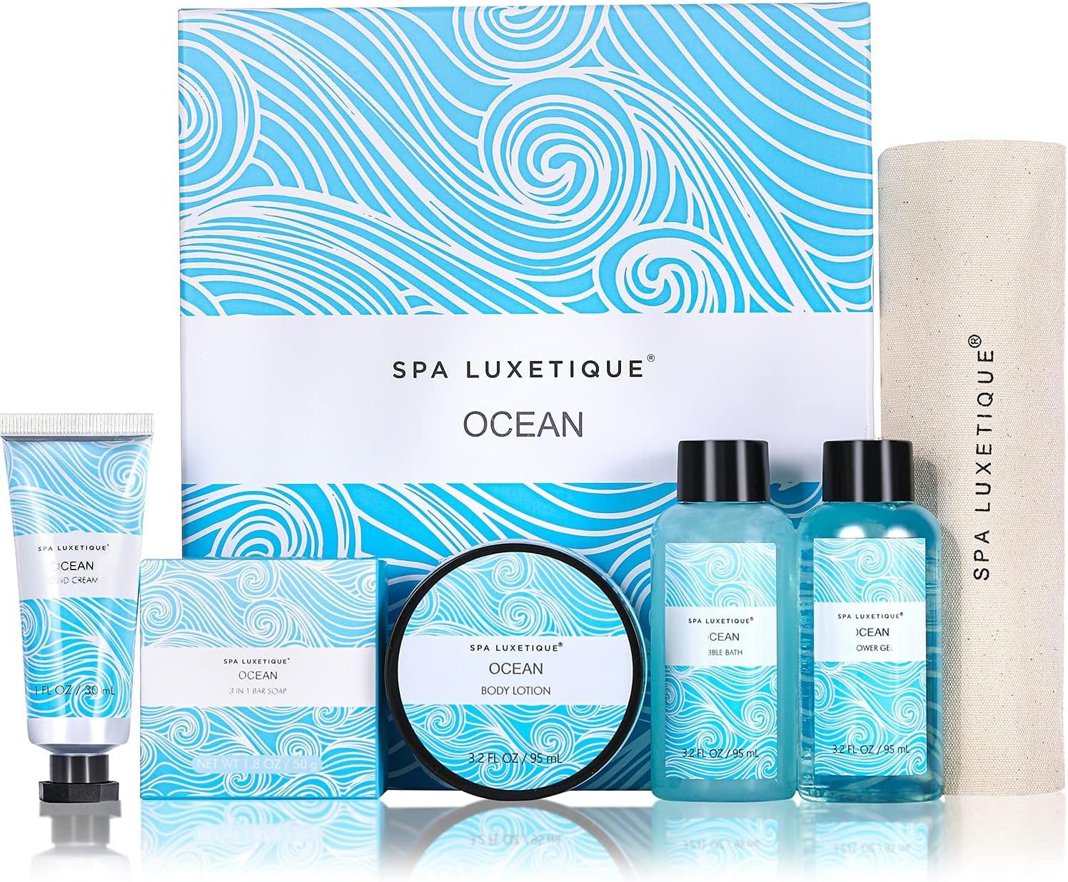 Spa Gift Set for Women,Ocean Spa Set Includes Body Lotion, Shower Gel,Bubble Bath, Hand Cream,Bath Gifts for Women, Christmas Gifts
