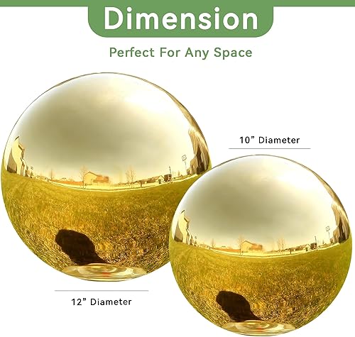 Vista 18 de Lily's Home bola espejada de acero inoxidable, color plata., 12 pulgadas, Plateado