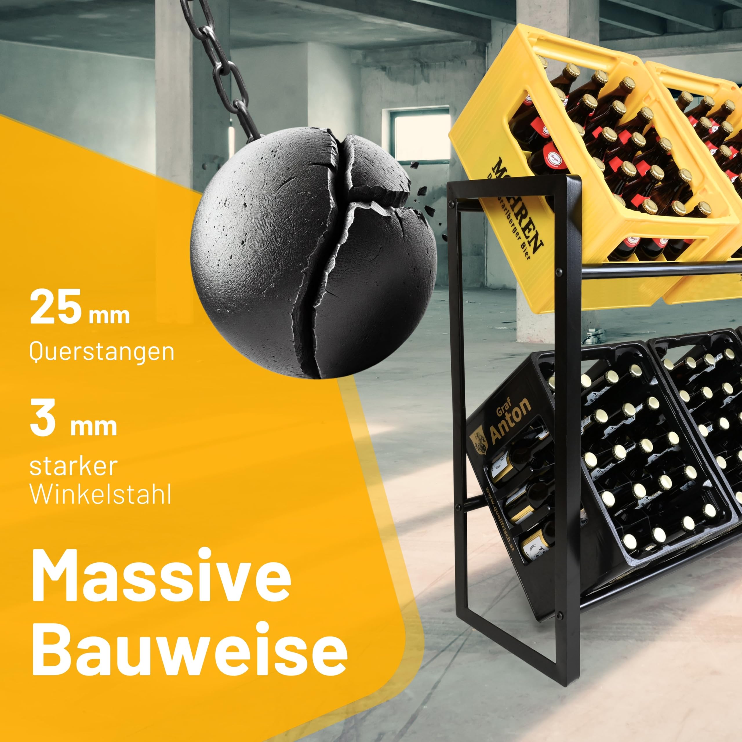 D&D Living® CRINO Getränkekistenregal 4 Kisten | Das Original Getränkeregal | maximale Stabilität und Leichter Aufbau | entwickelt in Österreich